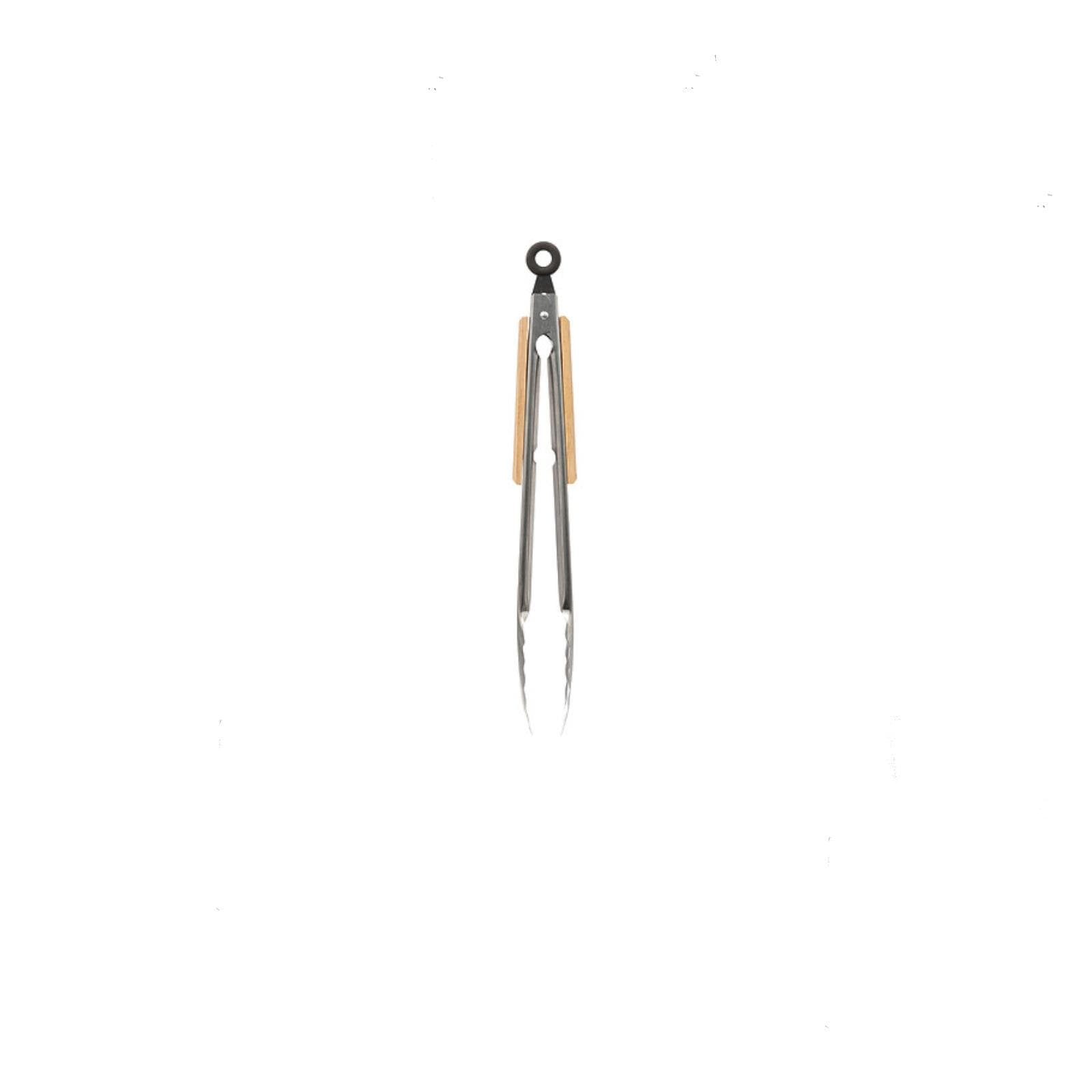 Set 4 utensili per barbecue in acciaio e legno con custodia in tela nera