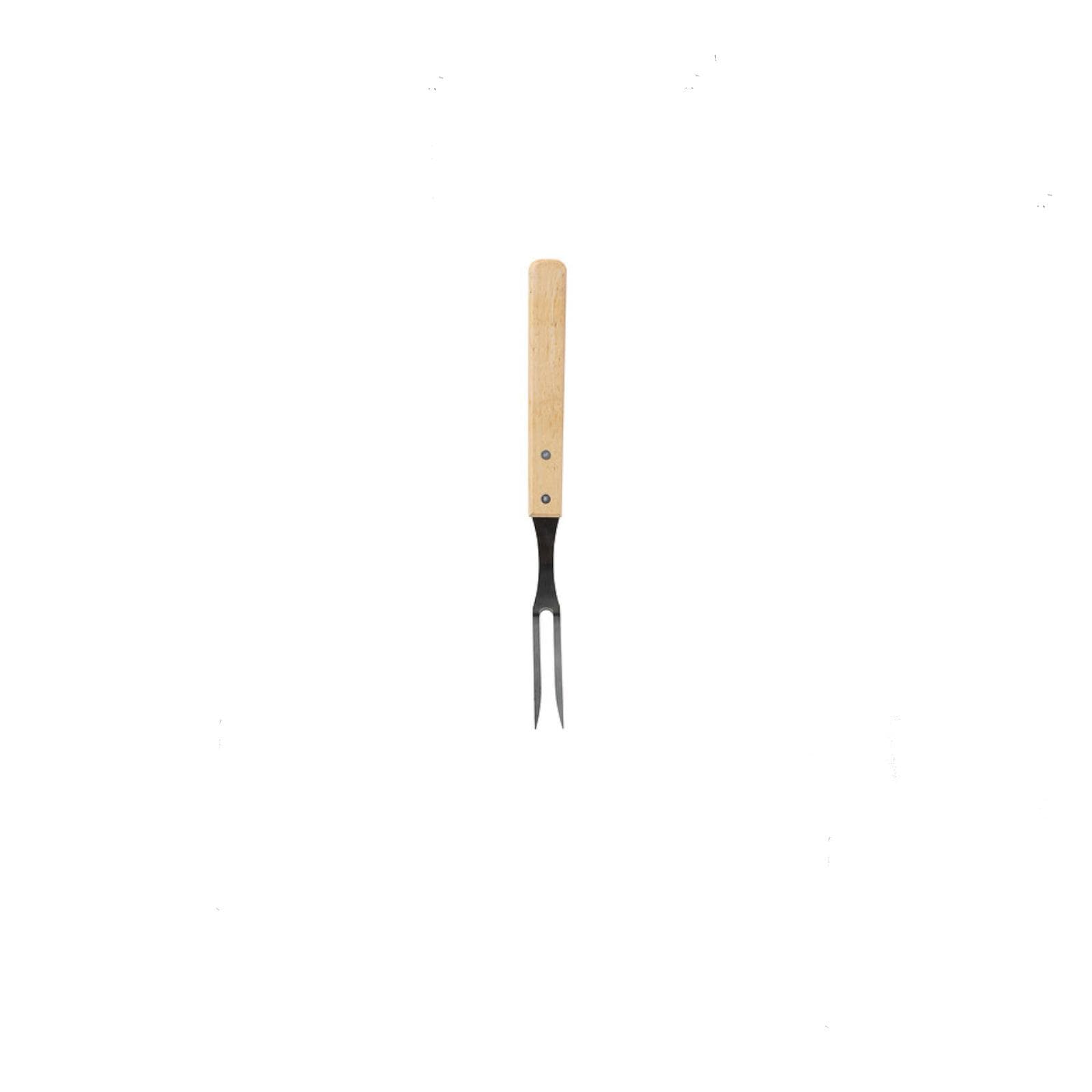 Set 4 utensili per barbecue in acciaio e legno con custodia in tela nera