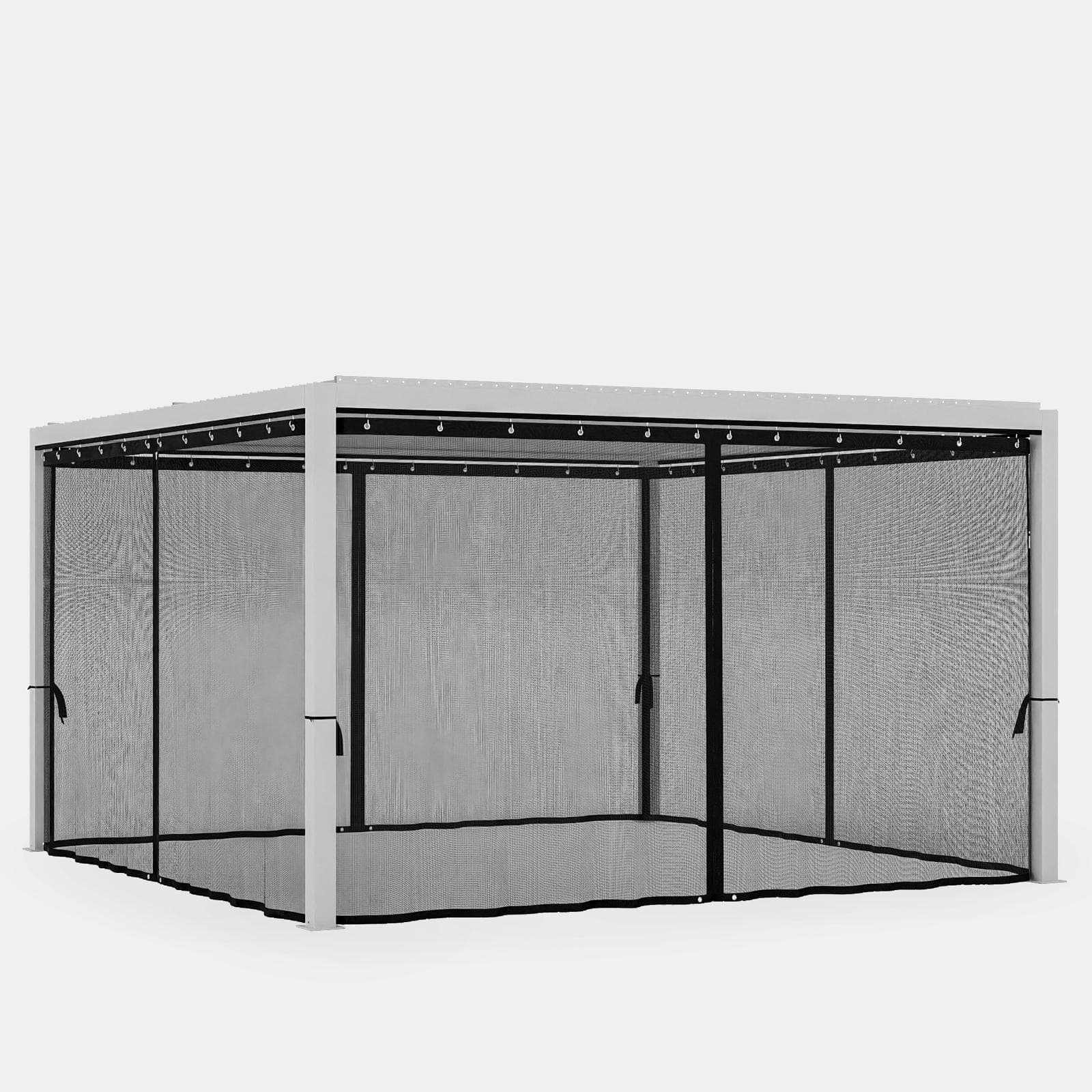 Set 4 zanzariere lato 4 m per gazebo bioclimatico