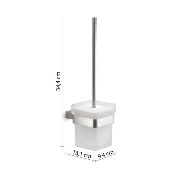 Set 5 accessori a muro in acciaio inox spazzolato e vetro satinato - Maui di Gedy