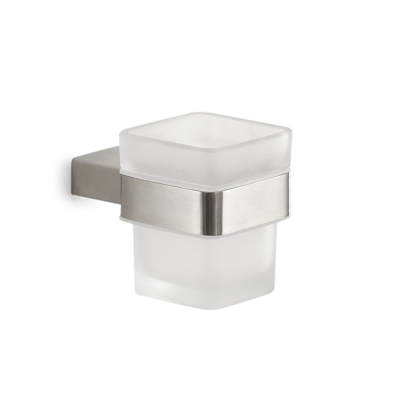 Set 5 accessori a muro in acciaio inox spazzolato e vetro satinato - Maui di Gedy