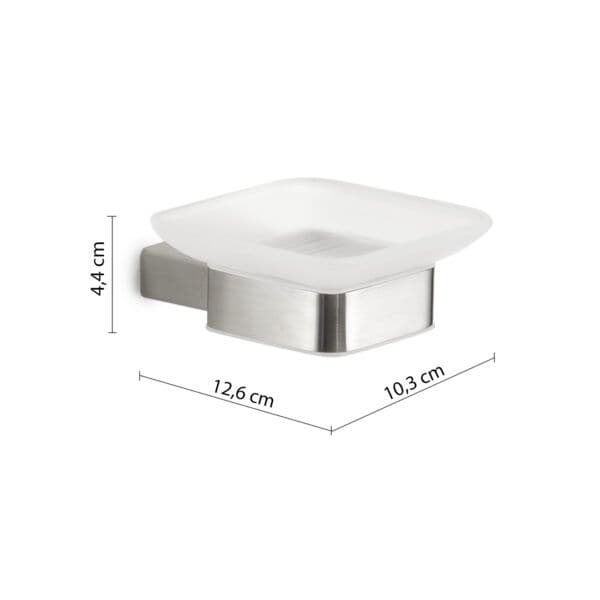 Set 5 accessori a muro in acciaio inox spazzolato e vetro satinato - Maui di Gedy
