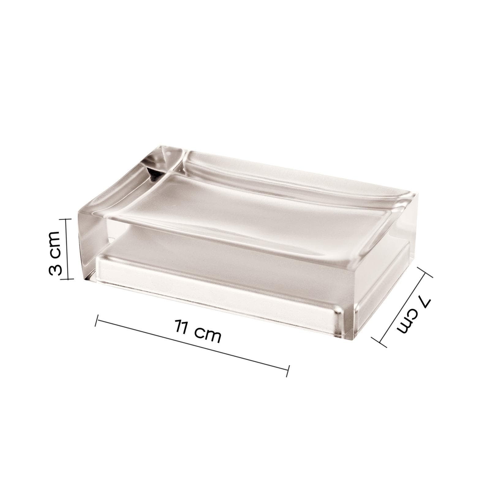 Set 4 accessori da appoggio tortora chiaro e trasparente - Rainbow di Gedy