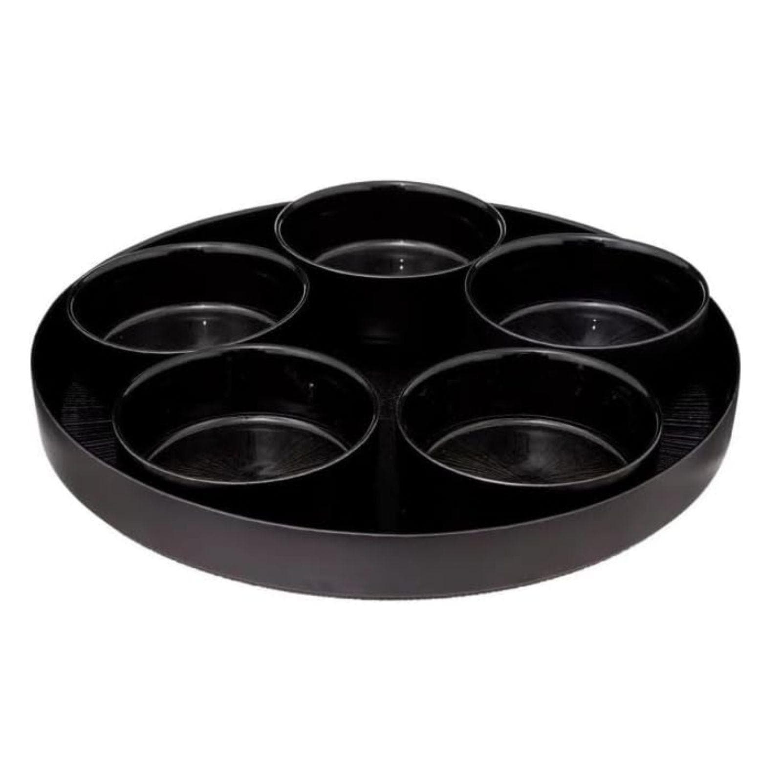 Set 6 accessori per aperitivo in vetro nero con vassoio