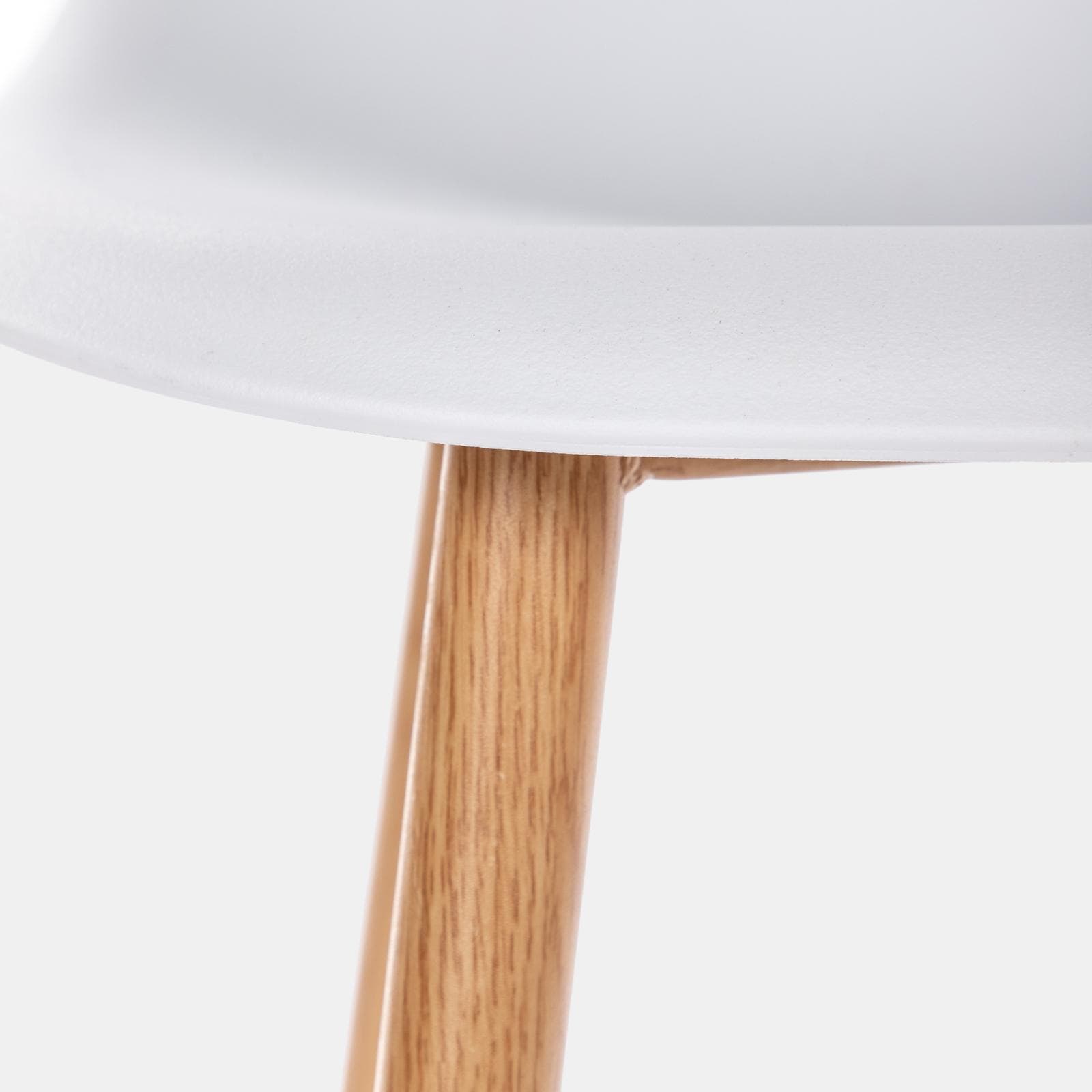 Set 6 sedie in polipropilene bianco con gambe effetto legno - Kaily
