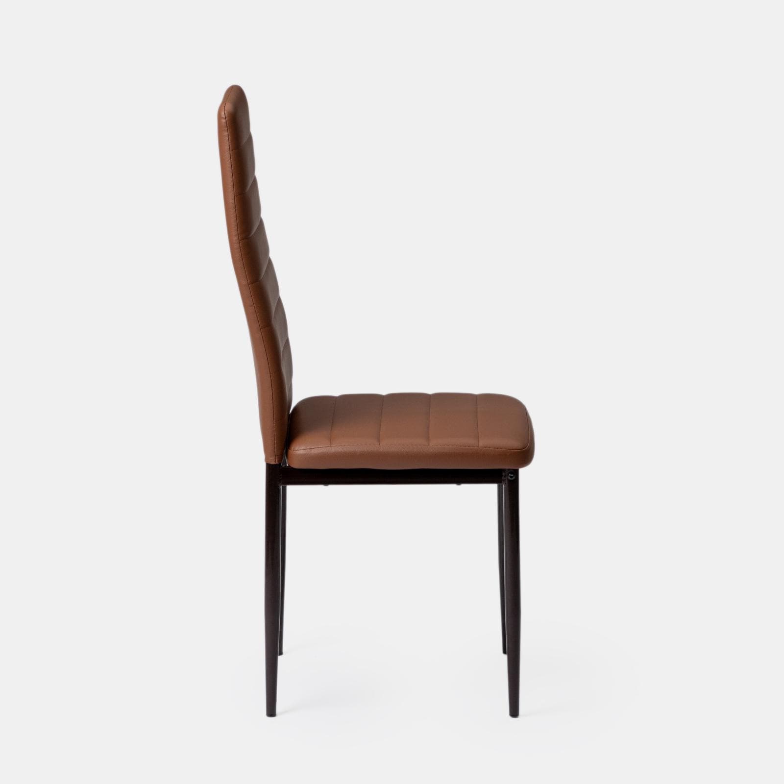 Set 6 sedie in similpelle cognac con schienale alto - Fenice
