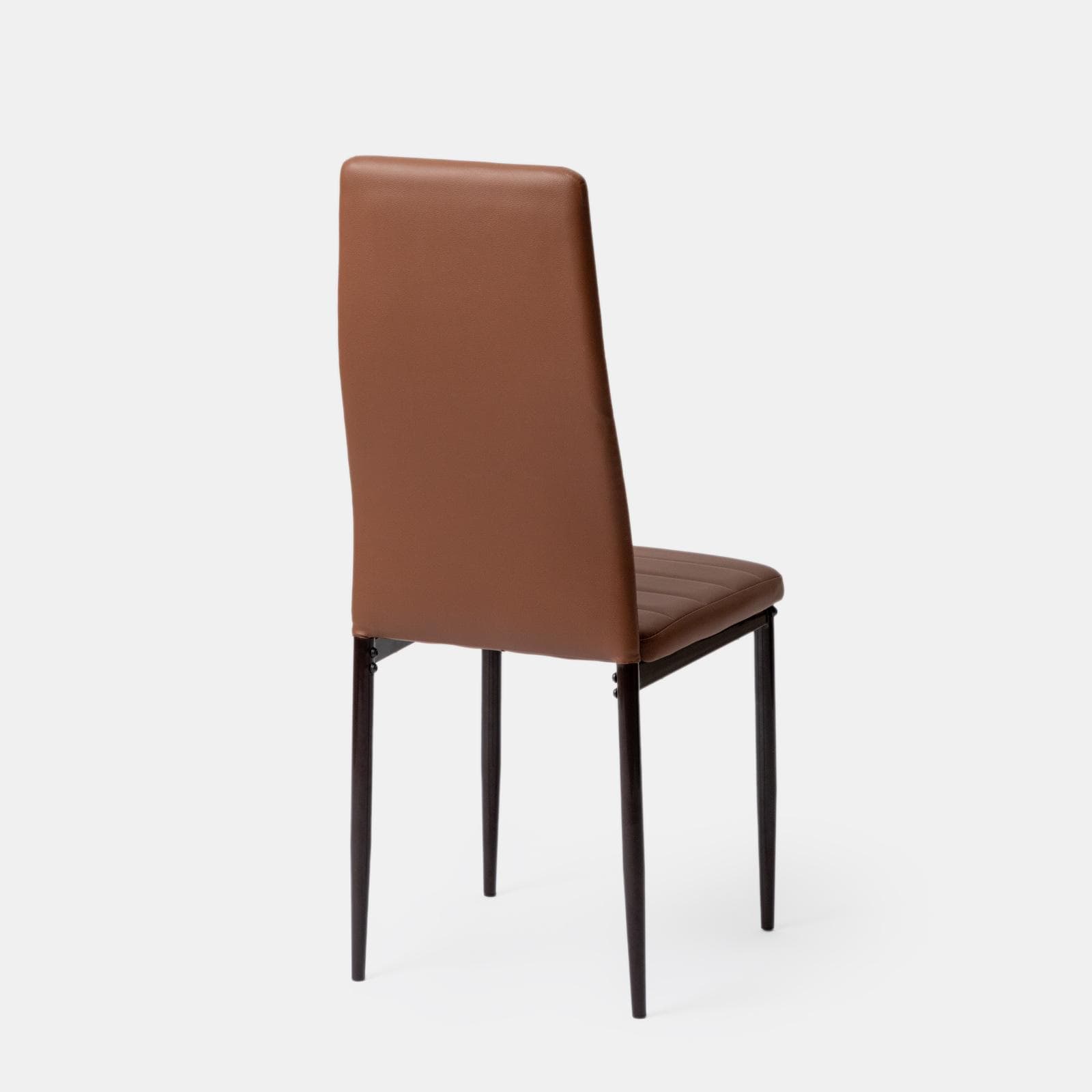 Set 6 sedie in similpelle cognac con schienale alto - Fenice