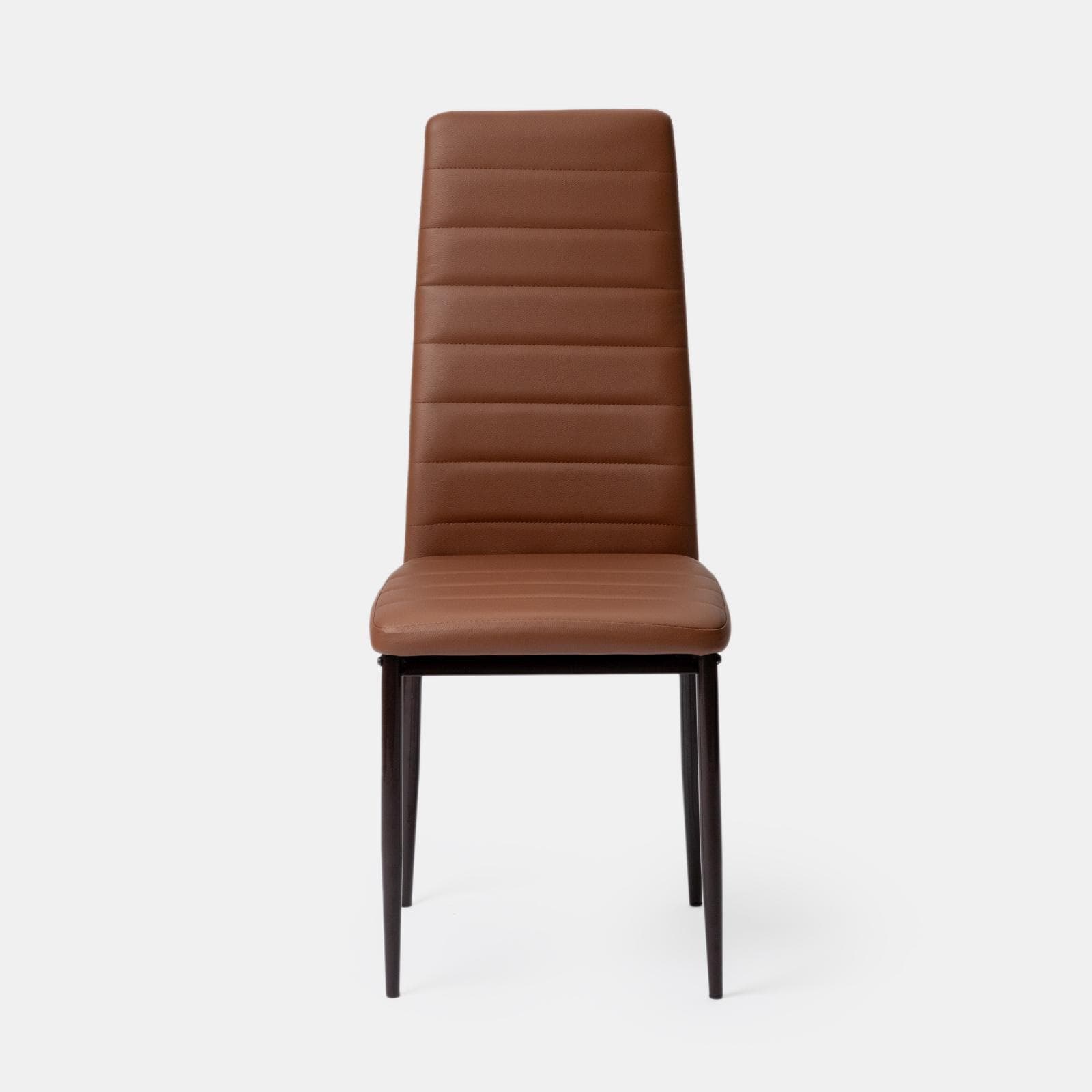 Set 6 sedie in similpelle cognac con schienale alto - Fenice