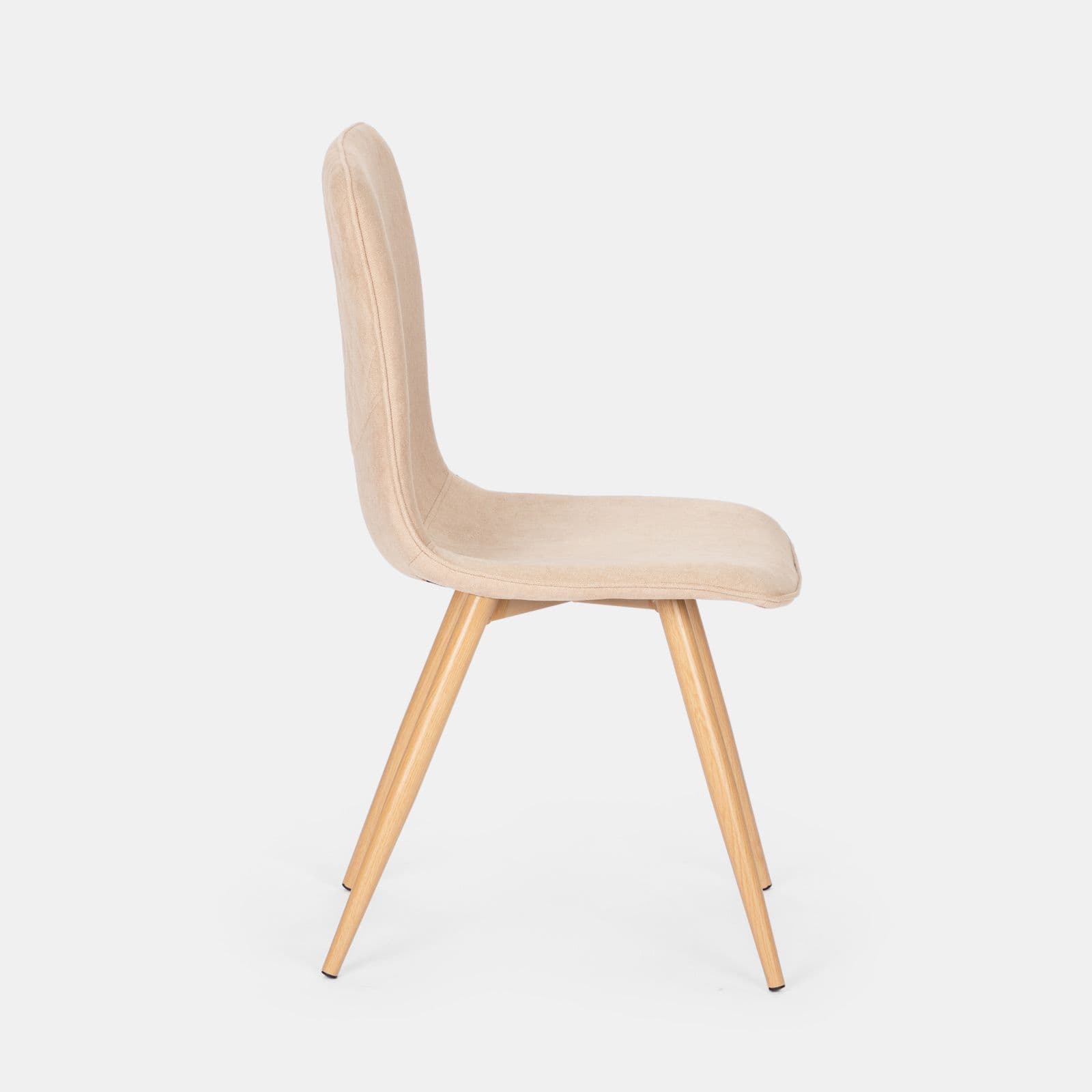 Set 6 sedie in tessuto beige con gambe rovere chiaro - Sirya