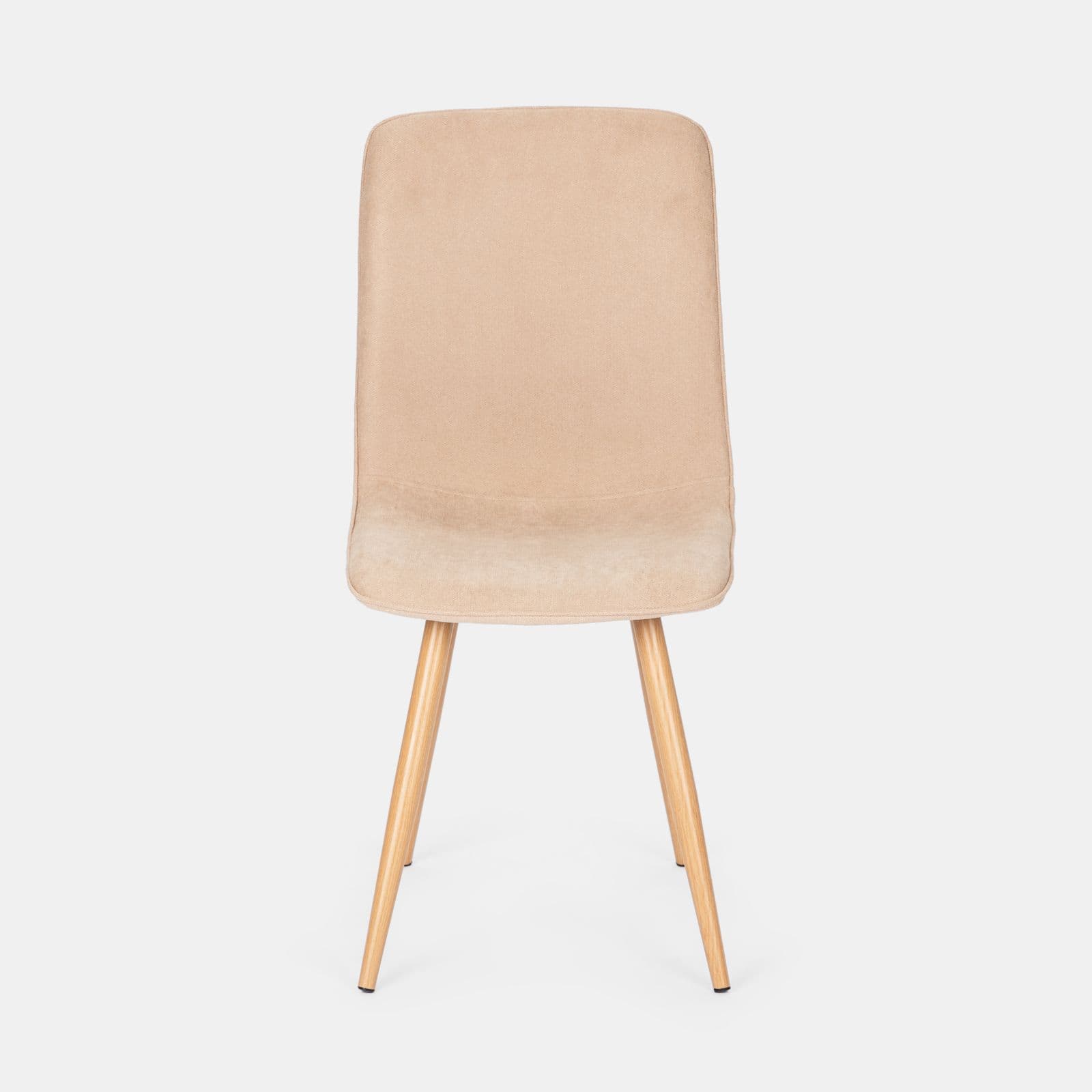 Set 6 sedie in tessuto beige con gambe rovere chiaro - Sirya