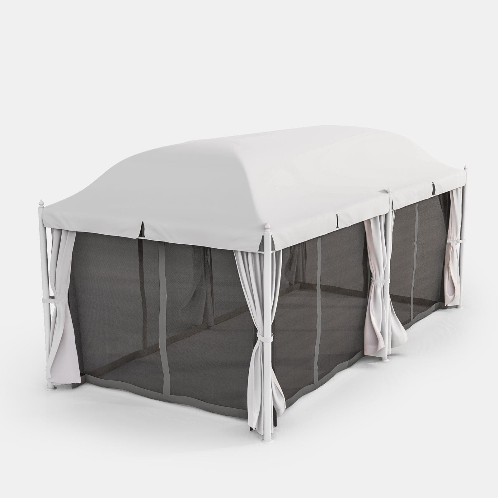 Set 6 zanzariere per gazebo Tindari 6x3 m grigio