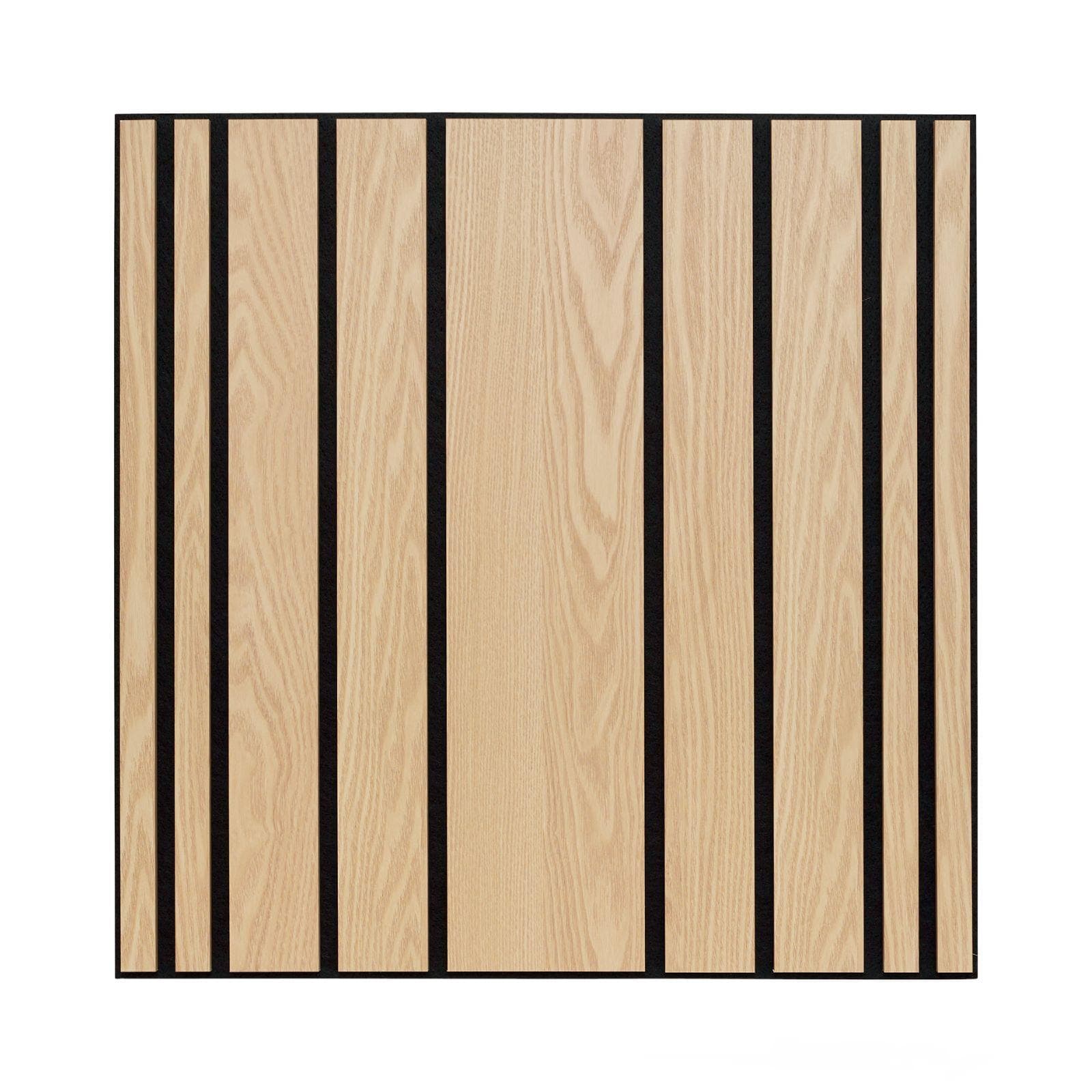 Set 8 pannelli fonoassorbenti boiserie 60x60h cm nero con listelli simmetrici acero - Bjorn
