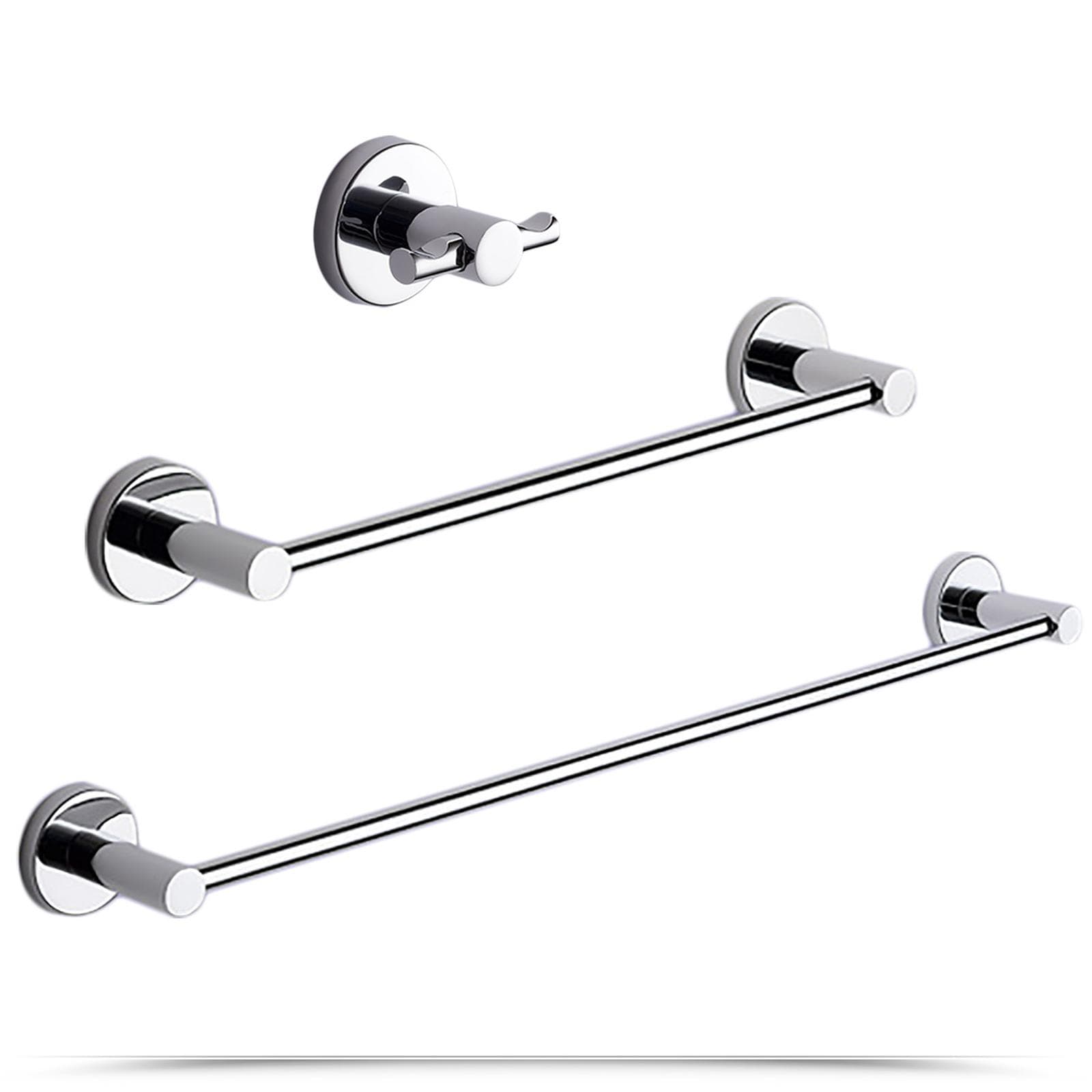Set 8 accessori a muro in acciaio inox cromo e vetro satinato - Felce di Gedy