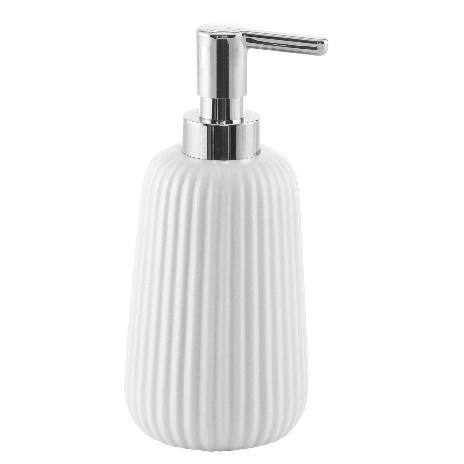 Set 2 accessori d'appoggio in ceramica bianco rigato - Marika di Gedy