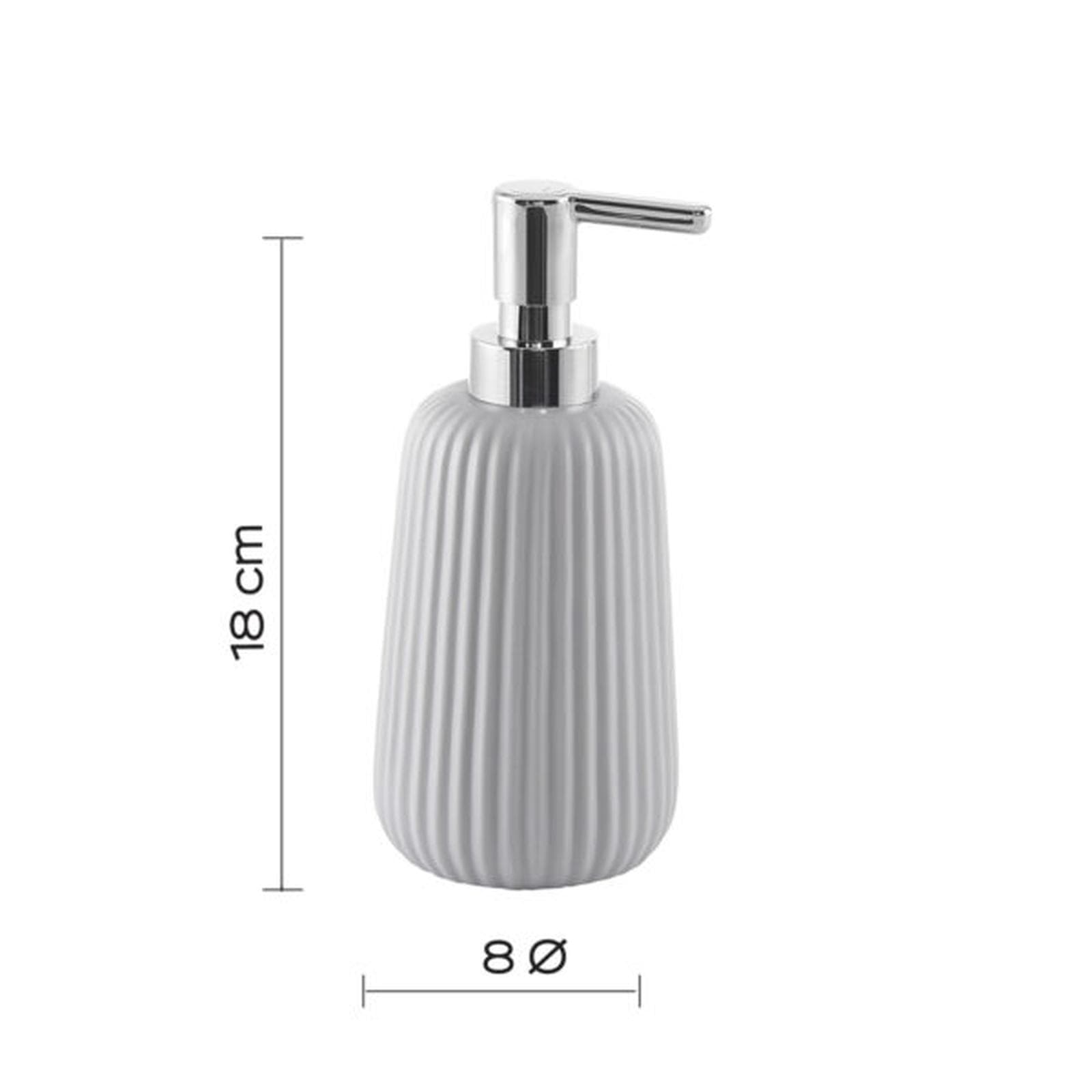 Set 2 accessori d'appoggio in ceramica grigio rigato - Marika di Gedy