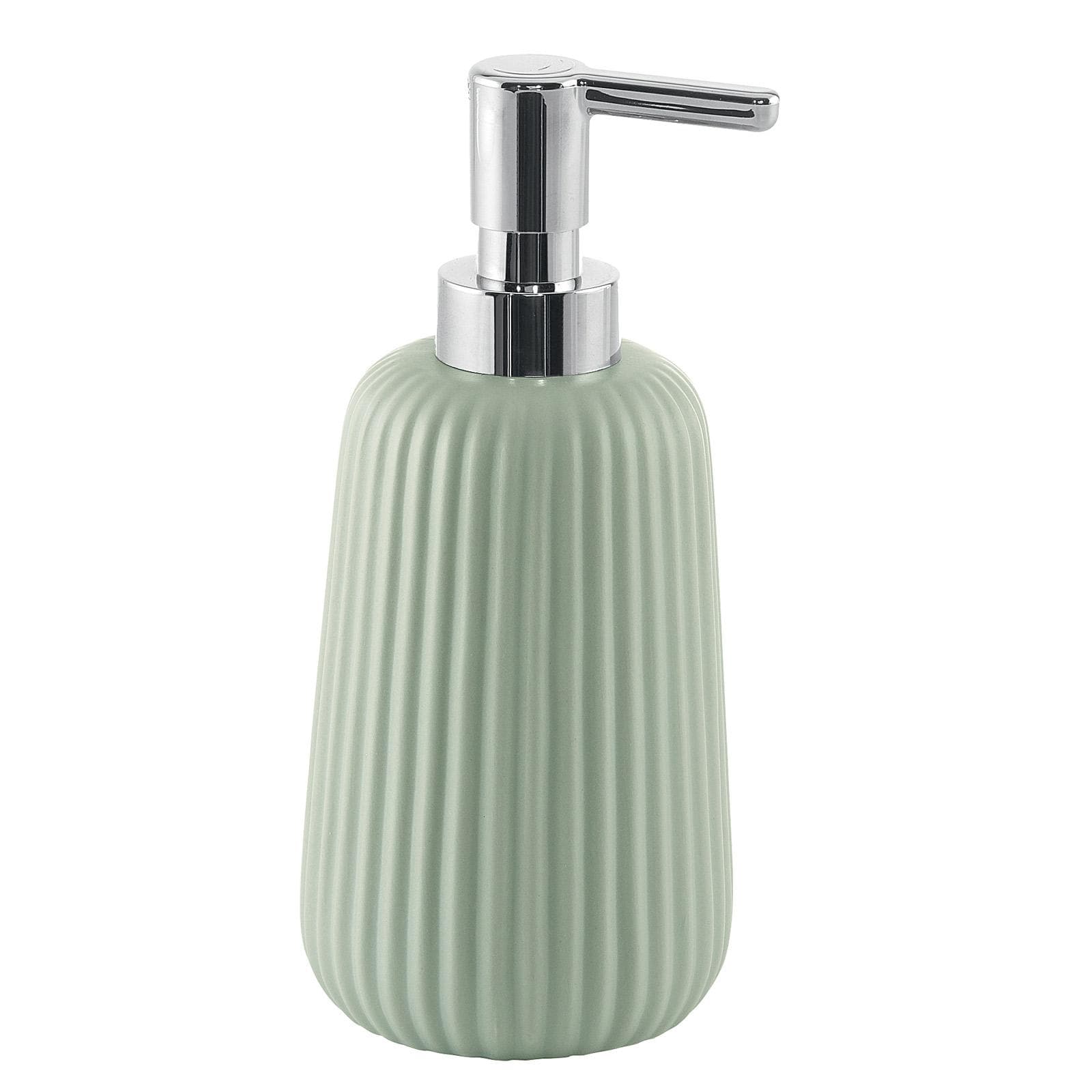 Set 2 accessori d'appoggio in ceramica verde menta rigato - Marika di Gedy