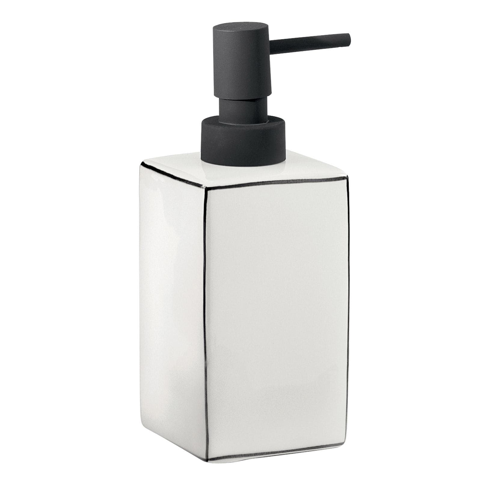 Set 2 accessori d'appoggio in ceramica bianco e profilo nero - Lucrezia di Gedy