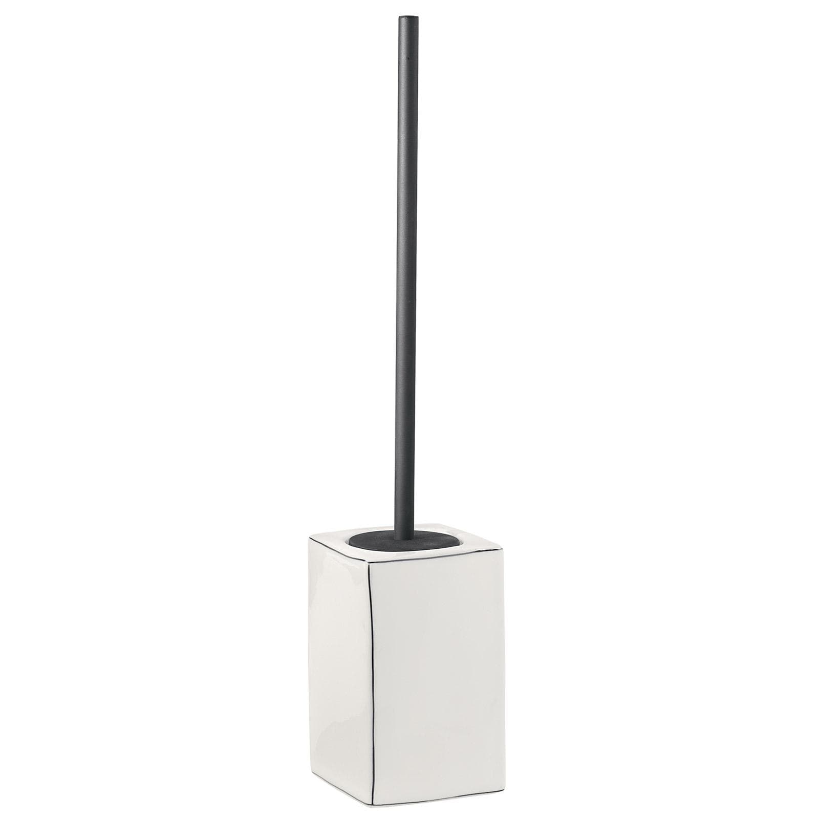Set 2 accessori d'appoggio in ceramica bianco e profilo nero - Lucrezia di Gedy