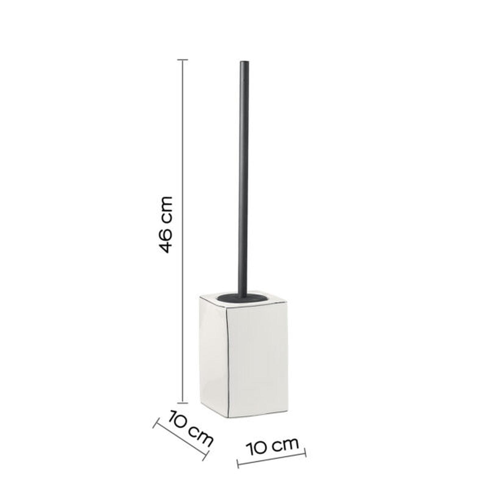 Set 2 accessori d'appoggio in ceramica bianco e profilo nero - Lucrezia di Gedy