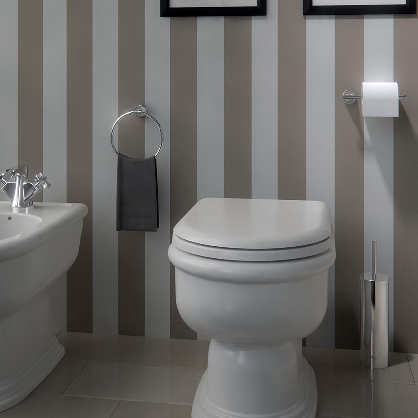 Set 5 accessori a muro in acciaio inox e cromall cromo - Genziana di Gedy