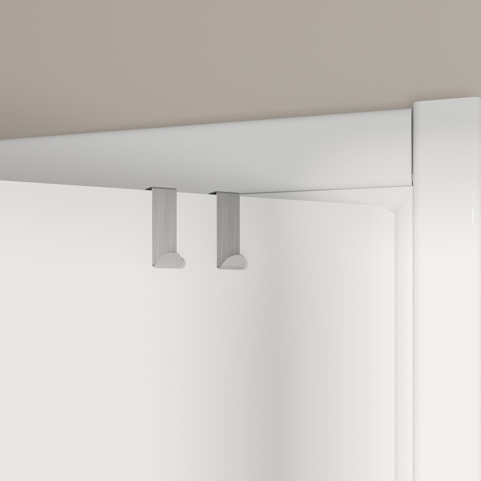 Set 2 appendini per porta o termoarredi in acciaio inox spazzolato - Arthur