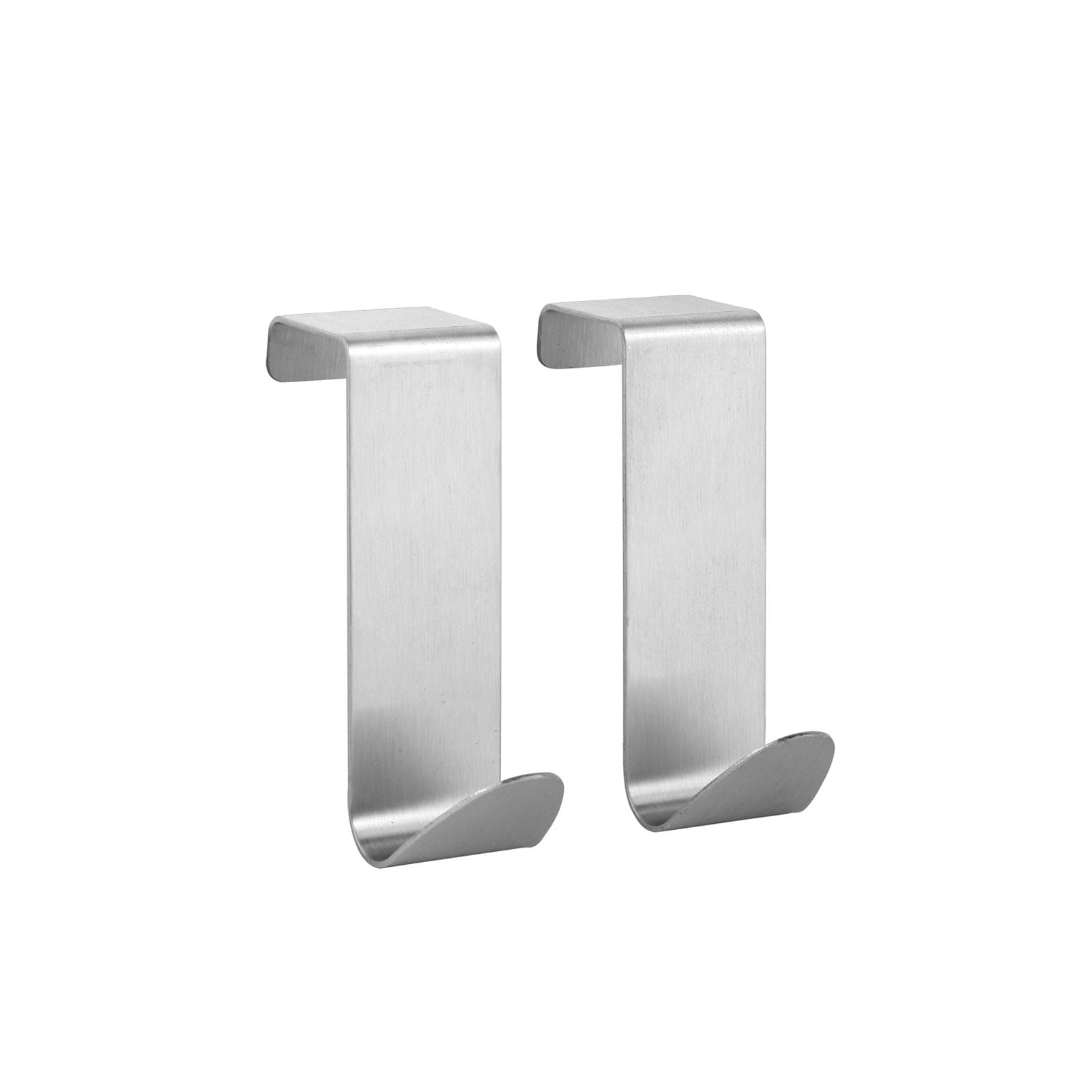 Set 2 appendini per porta o termoarredi in acciaio inox spazzolato - Arthur