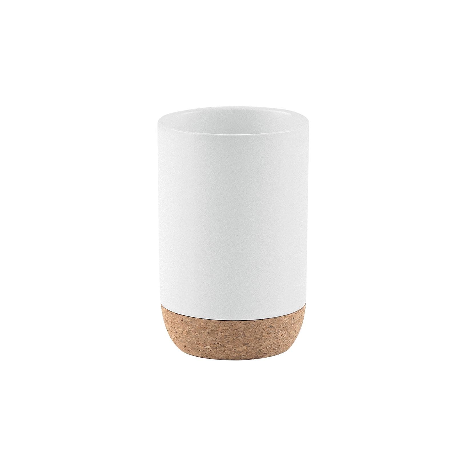 Set 2 accessori d'appoggio in ceramica bianco e sughero - Ilary di Gedy