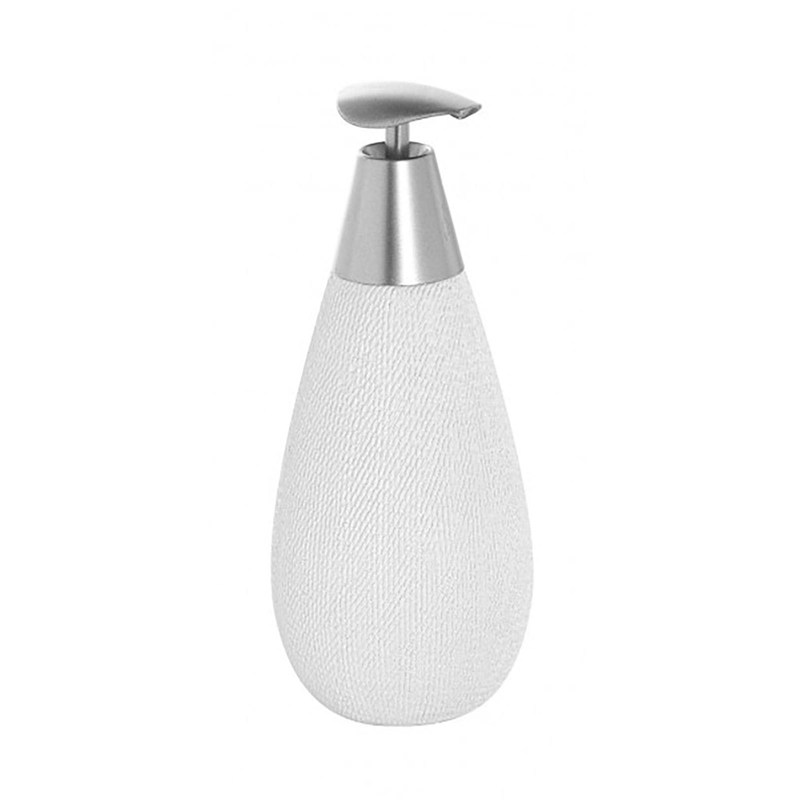 Set 3 accessori da bagno da appoggio in acciaio e ceramica bianco