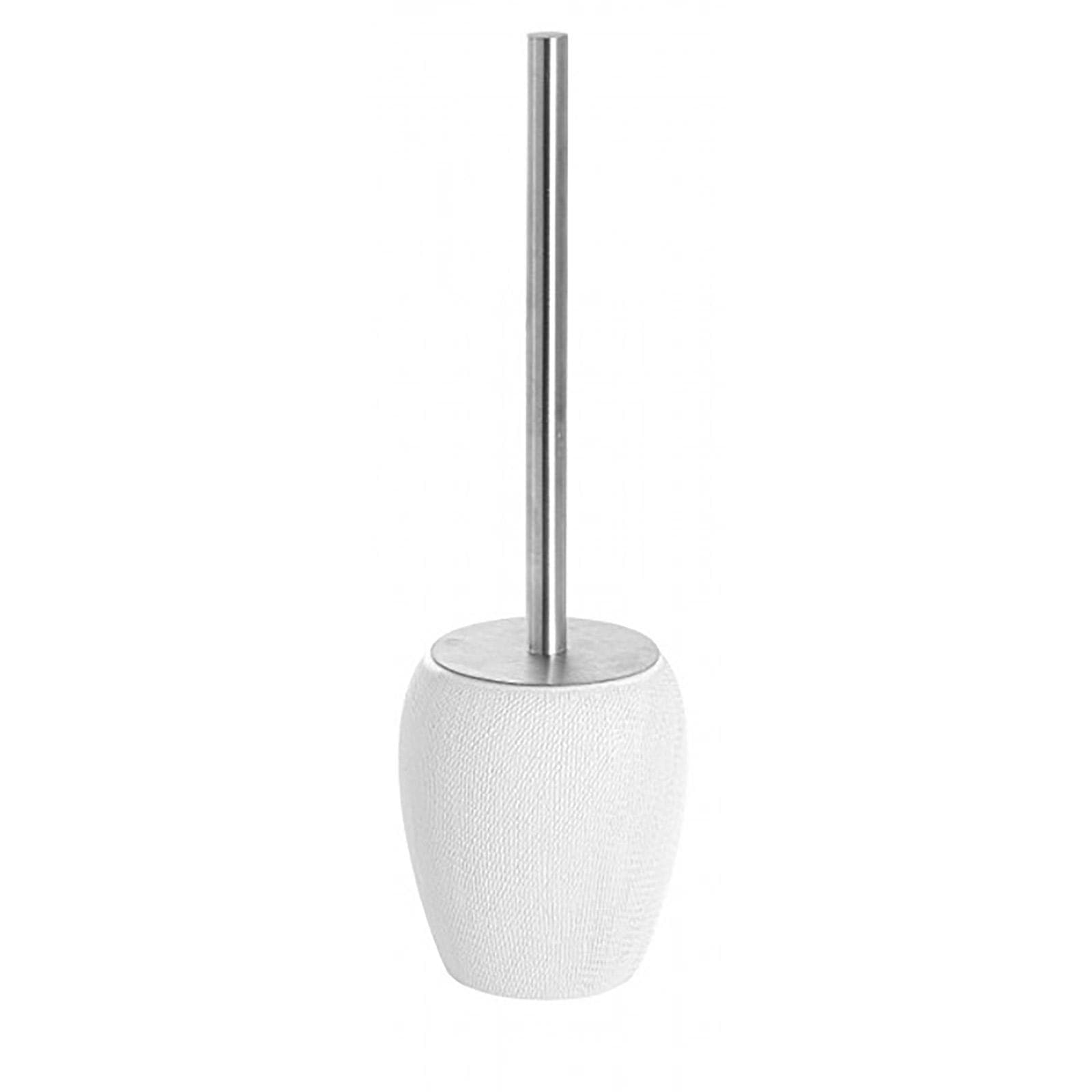 Set 3 accessori da bagno da appoggio in acciaio e ceramica bianco