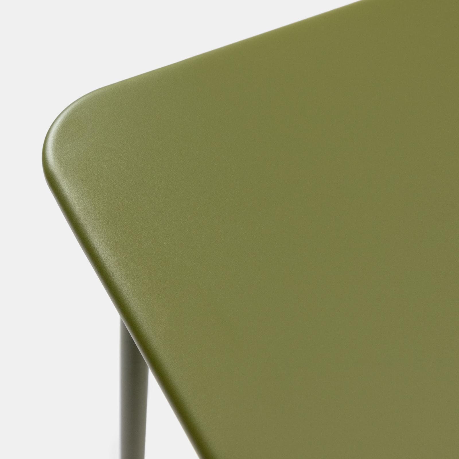 Set bistrot con tavolo alto e 2 sgabelli in acciaio verde oliva - Faber