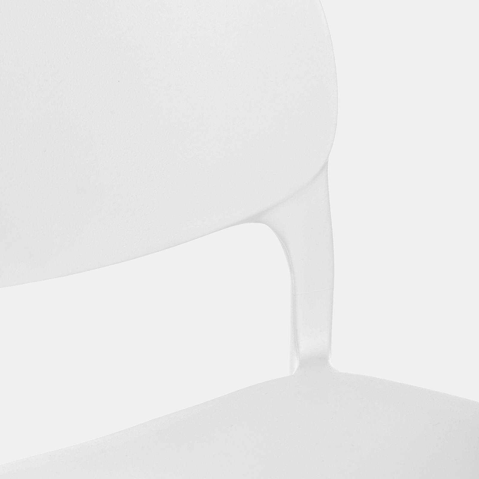 Set bistrot con tavolo rotondo 60 cm e 2 sedie impilabili in polipropilene bianco - Tulipano
