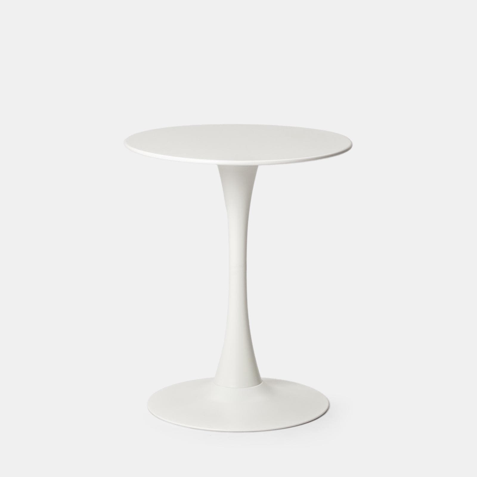 Set bistrot con tavolo rotondo 60 cm e 2 sedie impilabili in polipropilene bianco - Tulipano