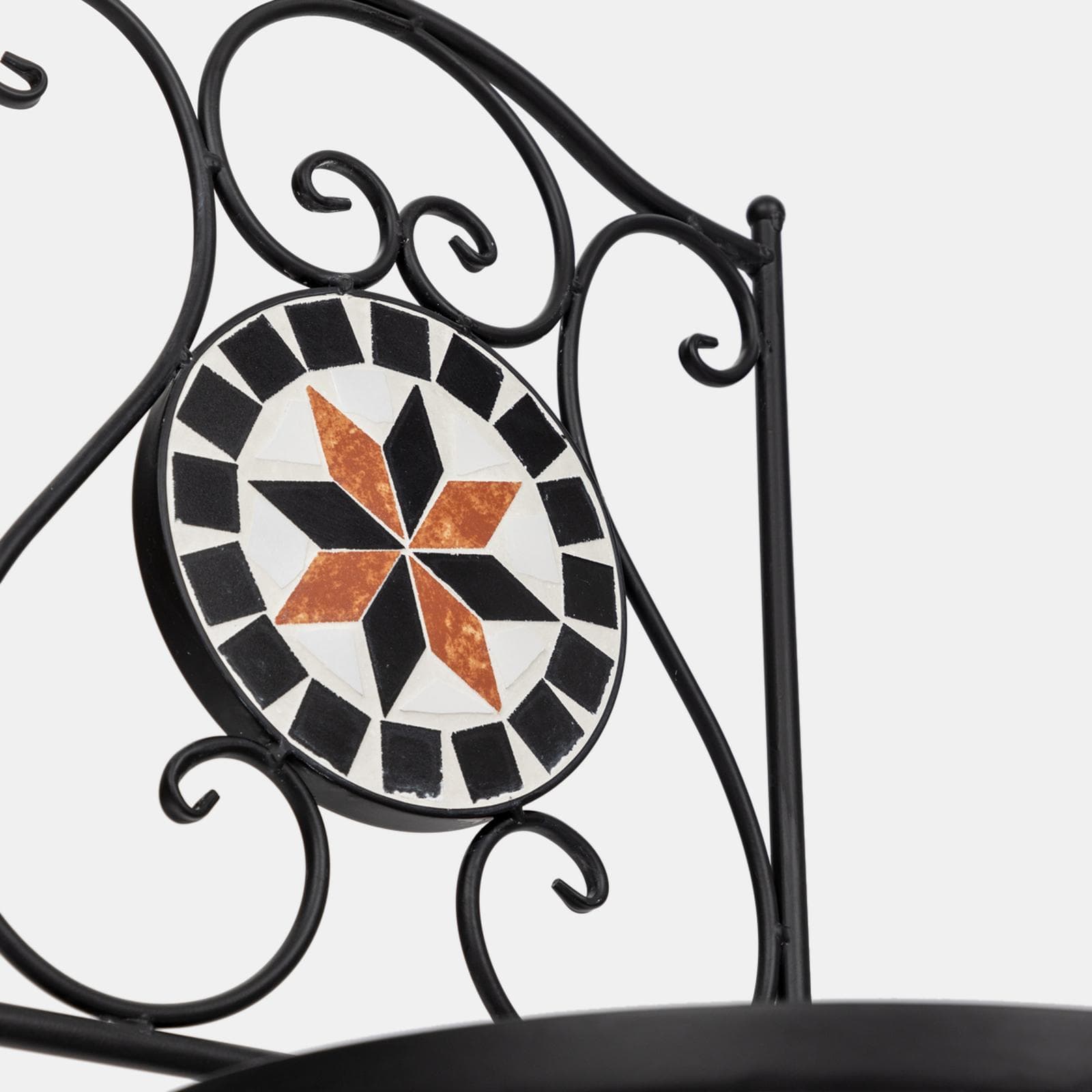 Set bistrot con tavolo rotondo 60 cm e due sedie pieghevoli con decorazione mosaico - Otranto