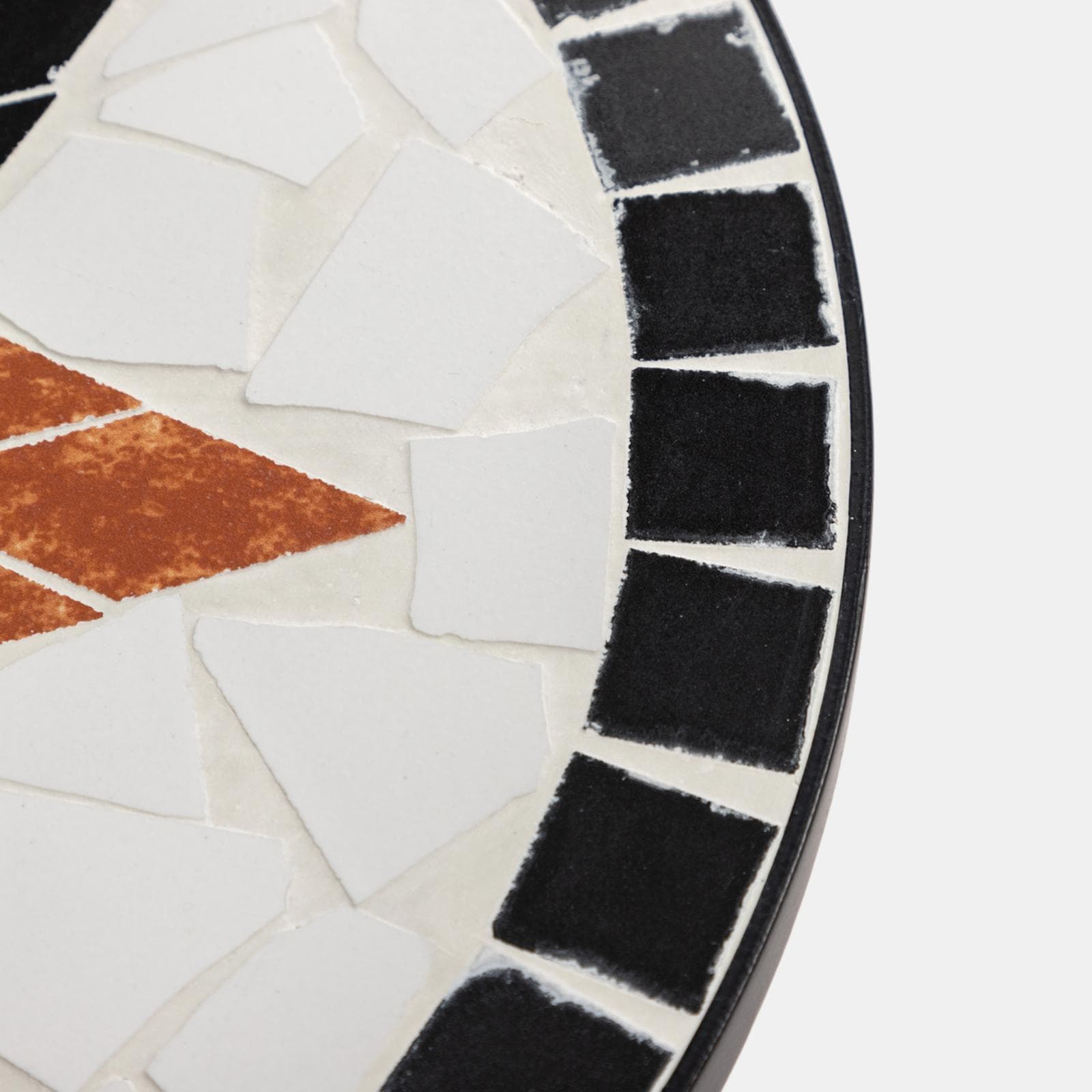 Set bistrot con tavolo rotondo 60 cm e due sedie pieghevoli con decorazione mosaico - Otranto