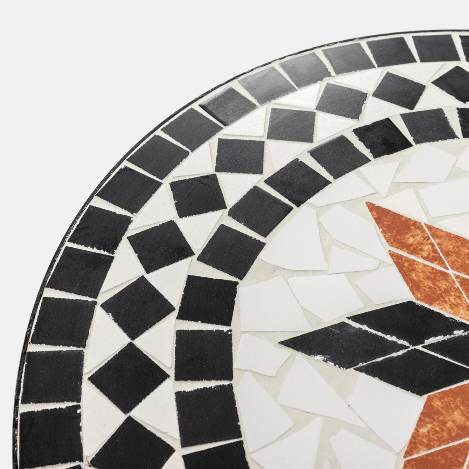 Set bistrot con tavolo rotondo 60 cm e due sedie pieghevoli con decorazione mosaico - Otranto