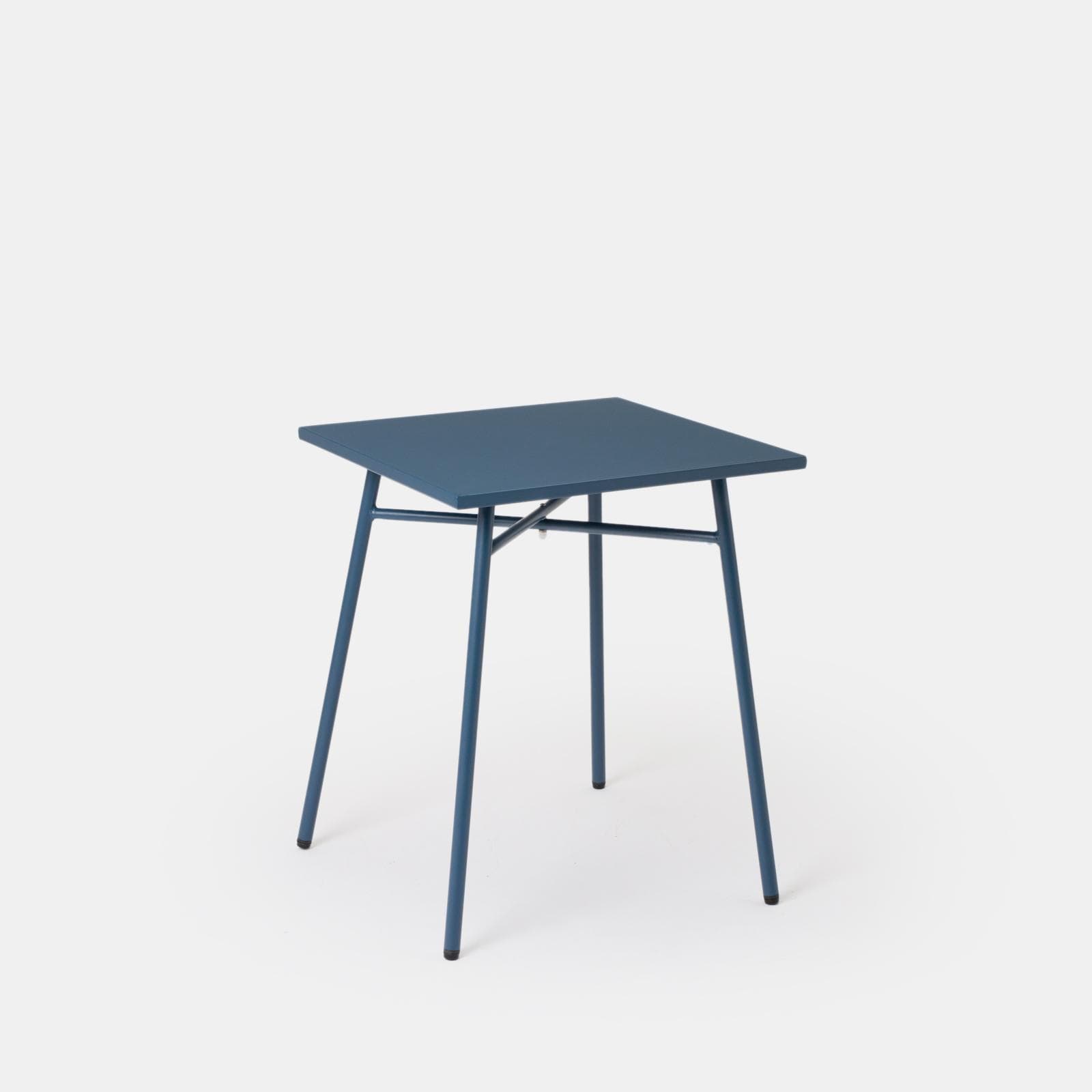 Set bistrot con tavolo 60x60 cm e 2 sedie con braccioli in acciaio blu oceano - Faber
