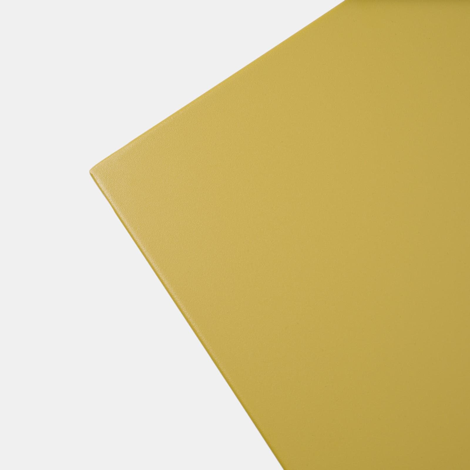 Set bistrot con tavolo 60x60 cm e 2 sedie con braccioli in acciaio senape - Faber