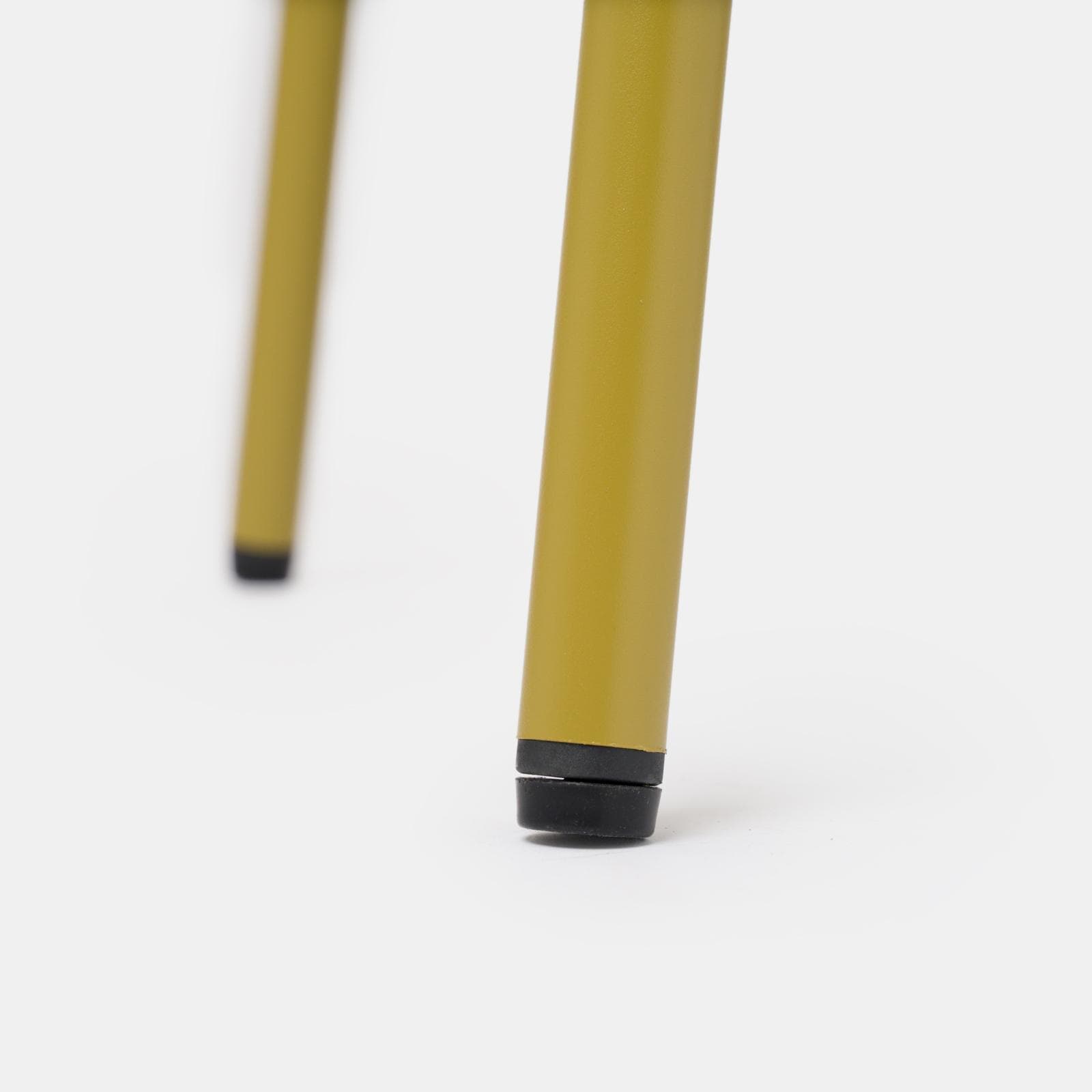 Set bistrot con tavolo 60x60 cm e 2 sedie pieghevoli in acciaio senape - Faber