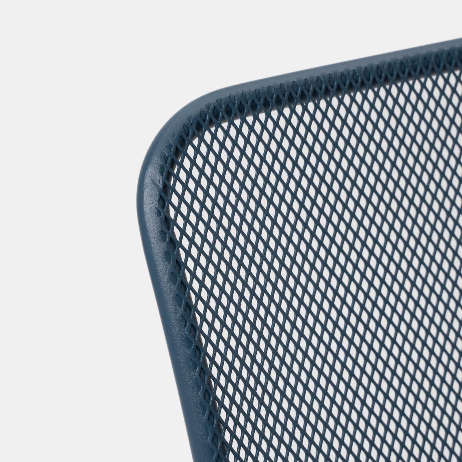 Set bistrot con tavolo 70x70 cm e 2 sedie con braccioli in acciaio blu oceano - Faber