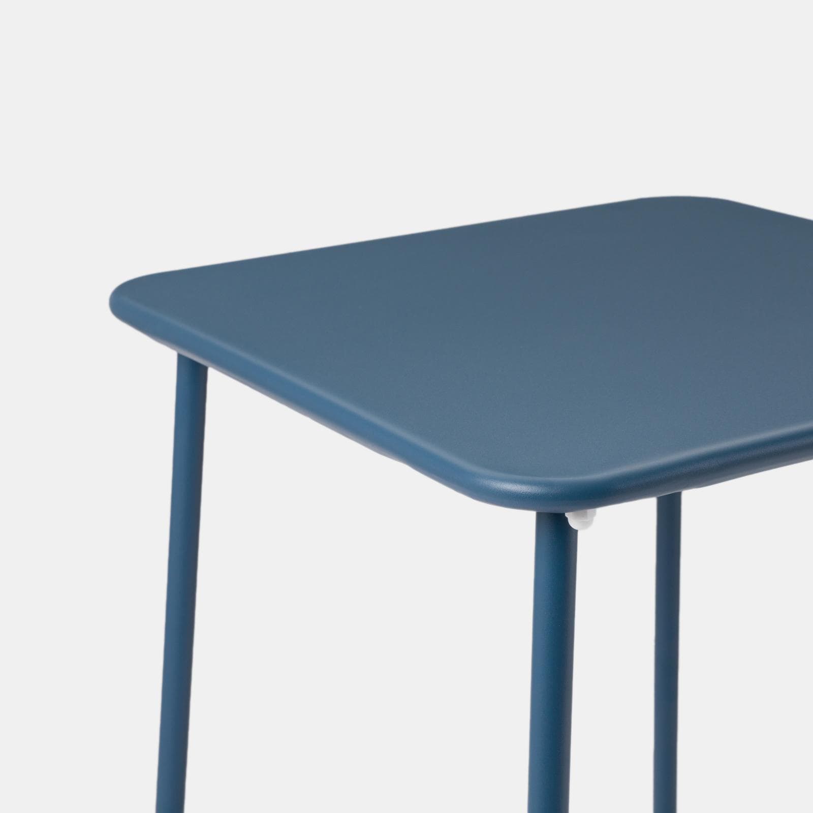 Set bistrot con tavolo alto 60x60 cm e 2 sgabelli in acciaio blu oceano - Faber