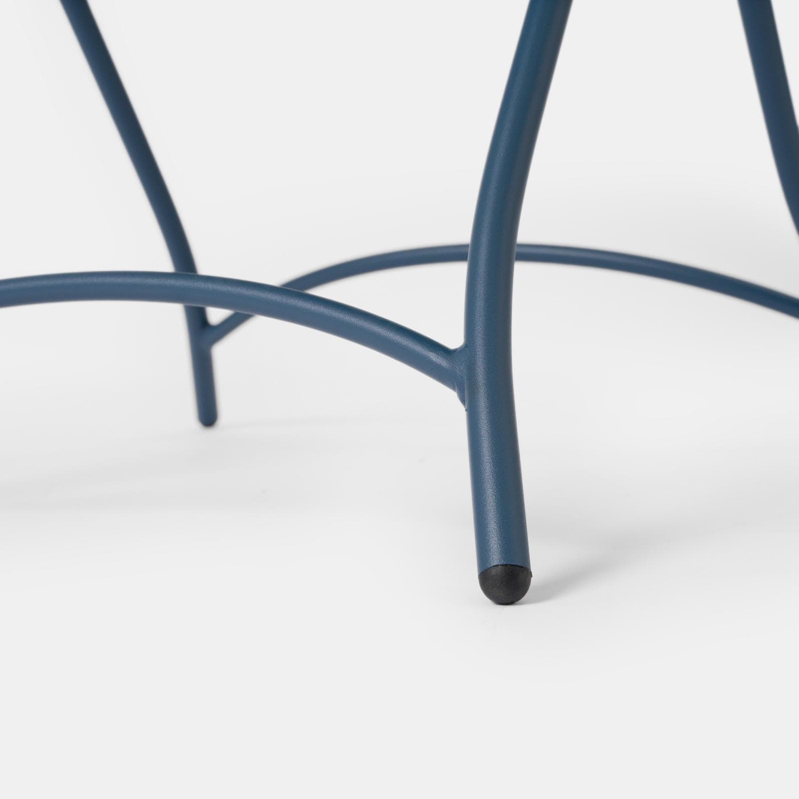 Set bistrot con tavolo pieghevole 60x60 cm e 2 sedie con braccioli in acciaio blu oceano - Faber