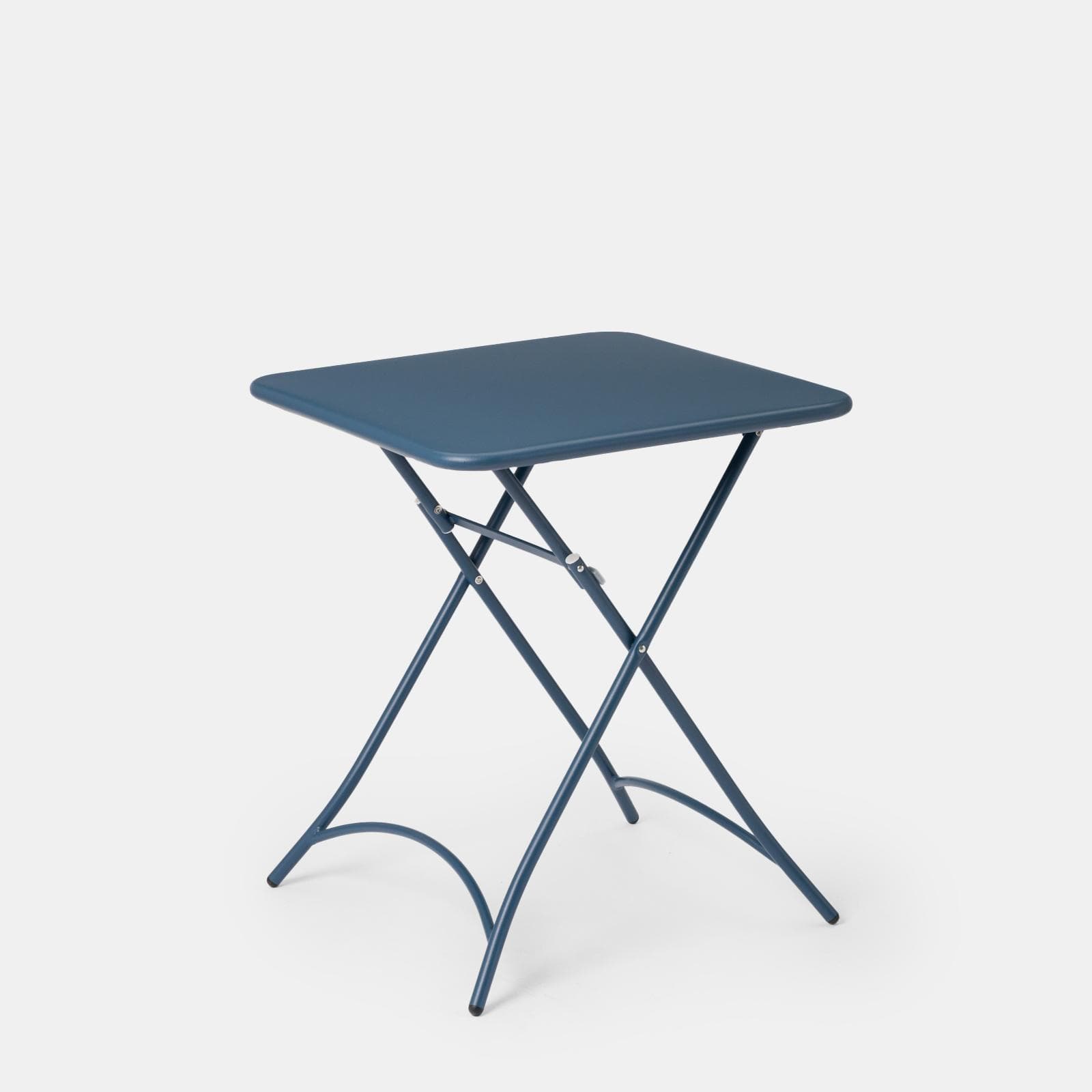 Set bistrot con tavolo pieghevole 60x60 cm e 2 sedie con braccioli in acciaio blu oceano - Faber