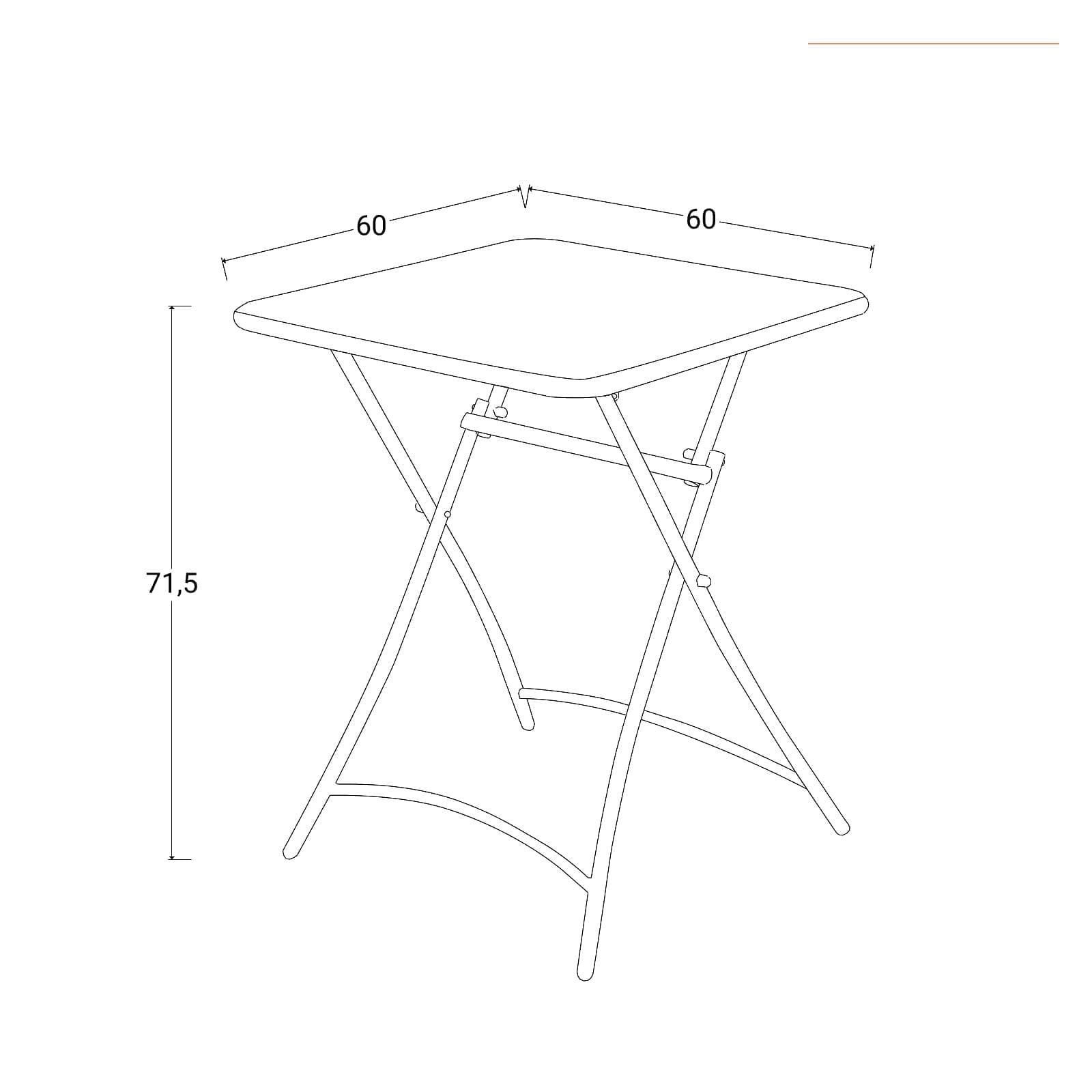 Set bistrot con tavolo pieghevole 60x60 cm e 2 sedie in acciaio blu maldive - Faber