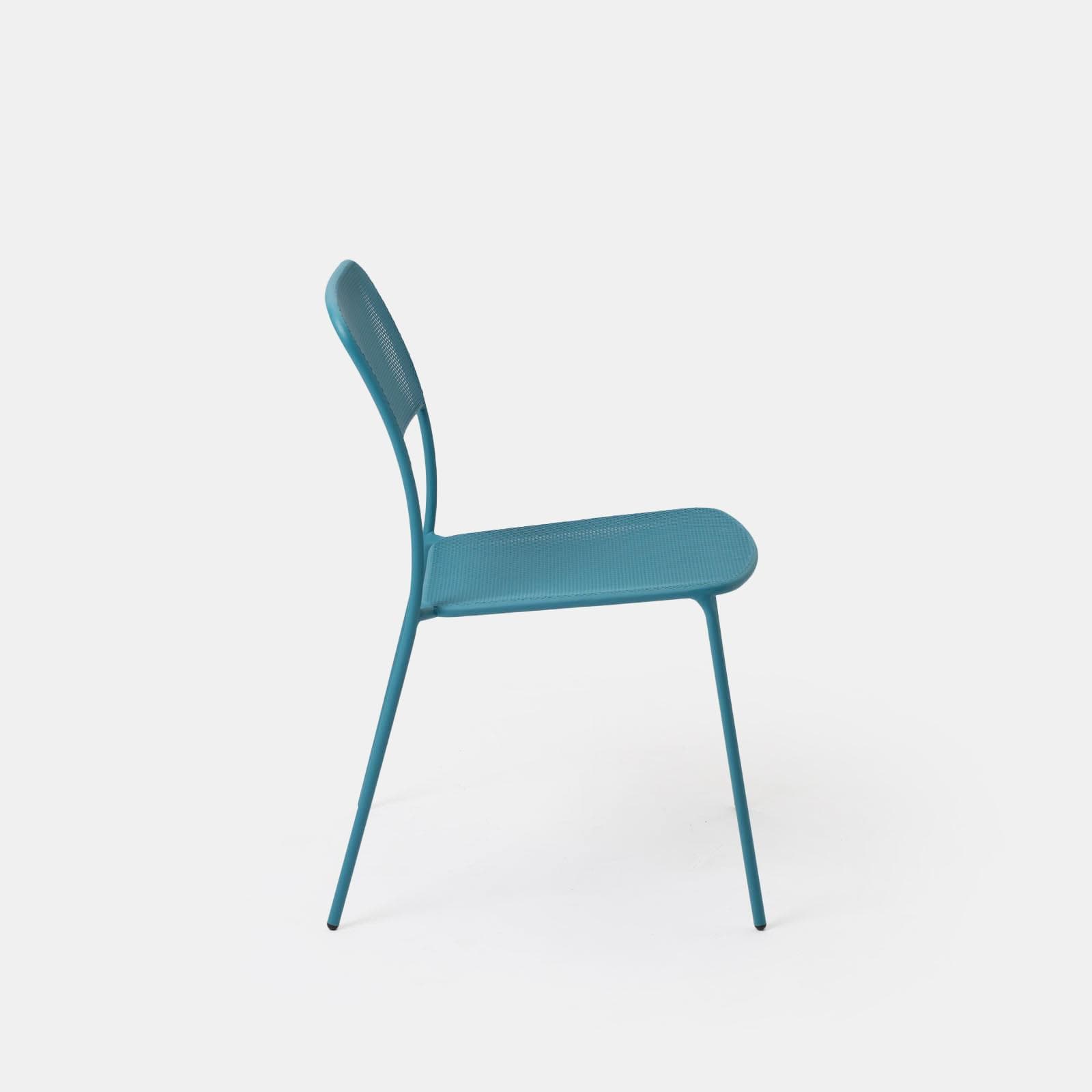 Set bistrot con tavolo pieghevole 60x60 cm e 2 sedie in acciaio blu maldive - Faber