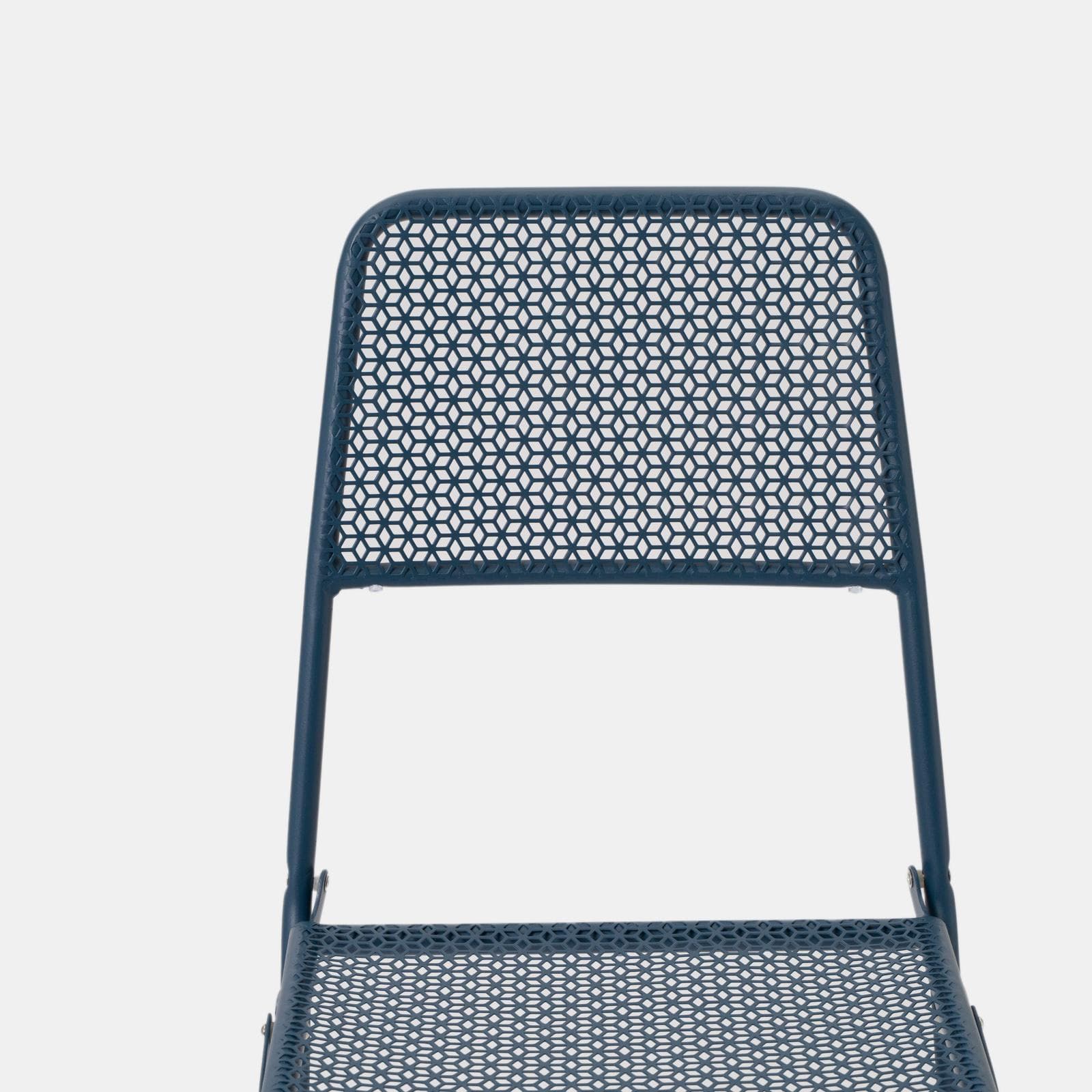 Set bistrot con tavolo pieghevole 60x60 cm e 2 sedie pieghevoli in acciaio blu oceano - Faber