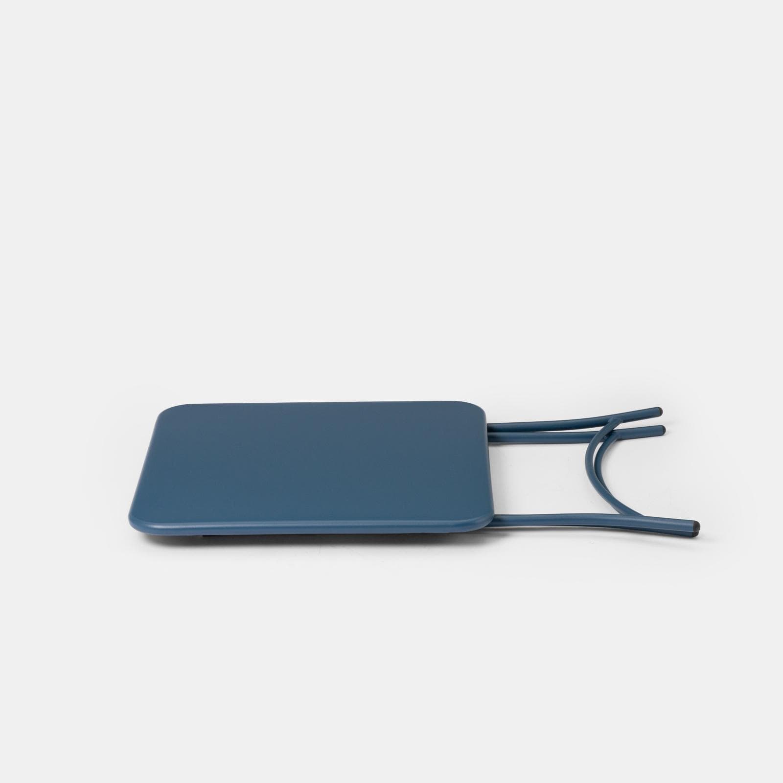 Set bistrot con tavolo pieghevole 60x60 cm e 2 sedie pieghevoli in acciaio blu oceano - Faber