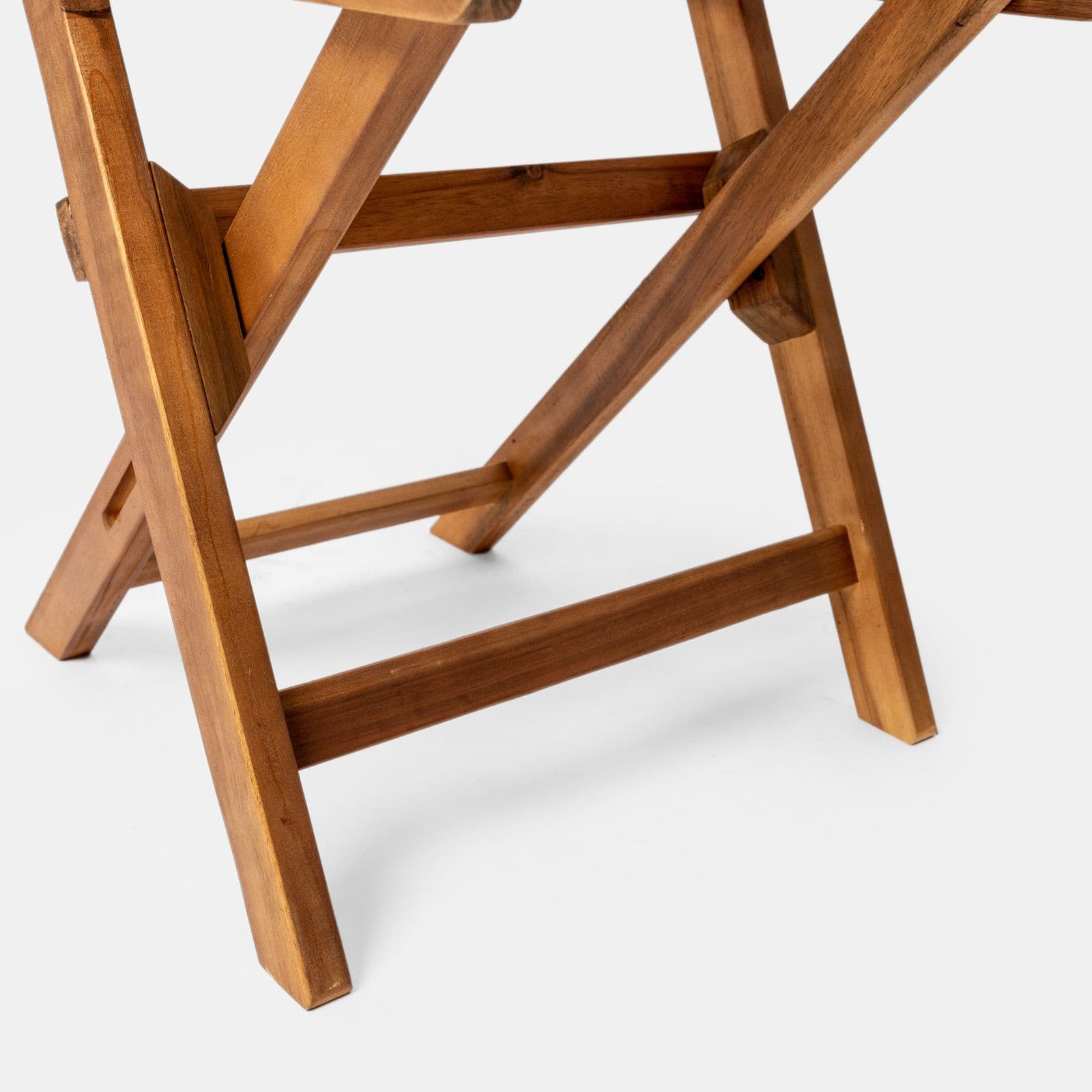 Set bistrot salvaspazio con tavolo pieghevole e 2 sedie pieghevoli in legno massello di acacia - Nauru