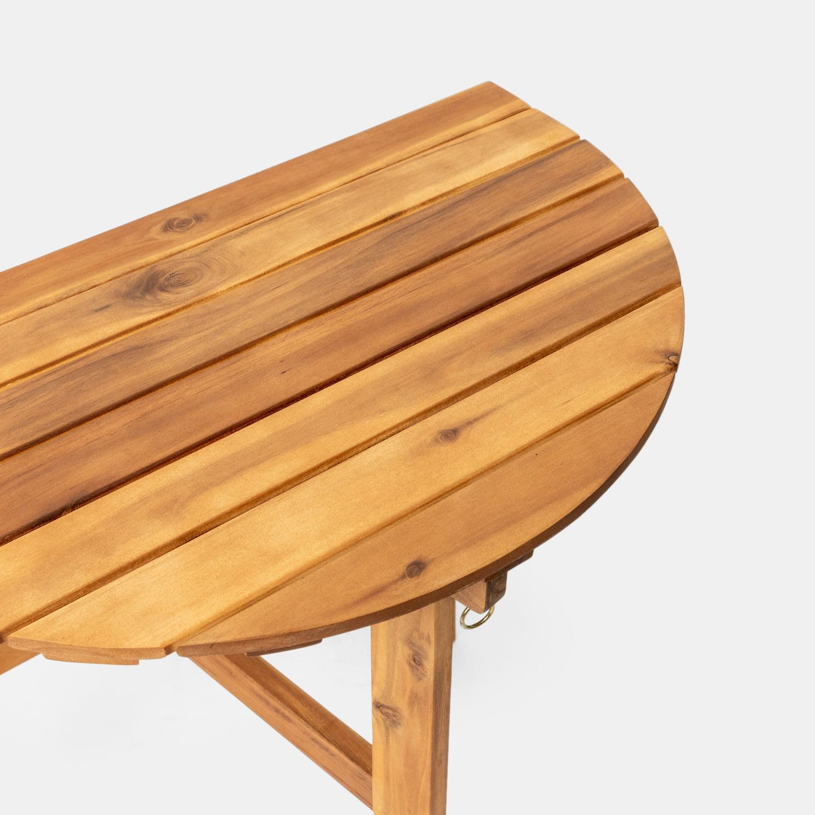 Set bistrot salvaspazio con tavolo pieghevole e 2 sedie pieghevoli in legno massello di acacia - Nauru