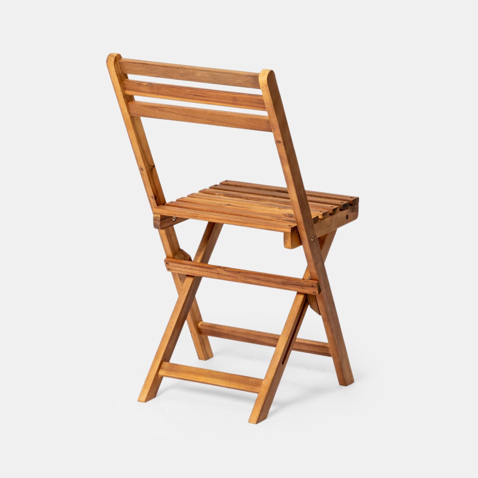 Set bistrot salvaspazio con tavolo pieghevole e 2 sedie pieghevoli in legno massello di acacia - Nauru
