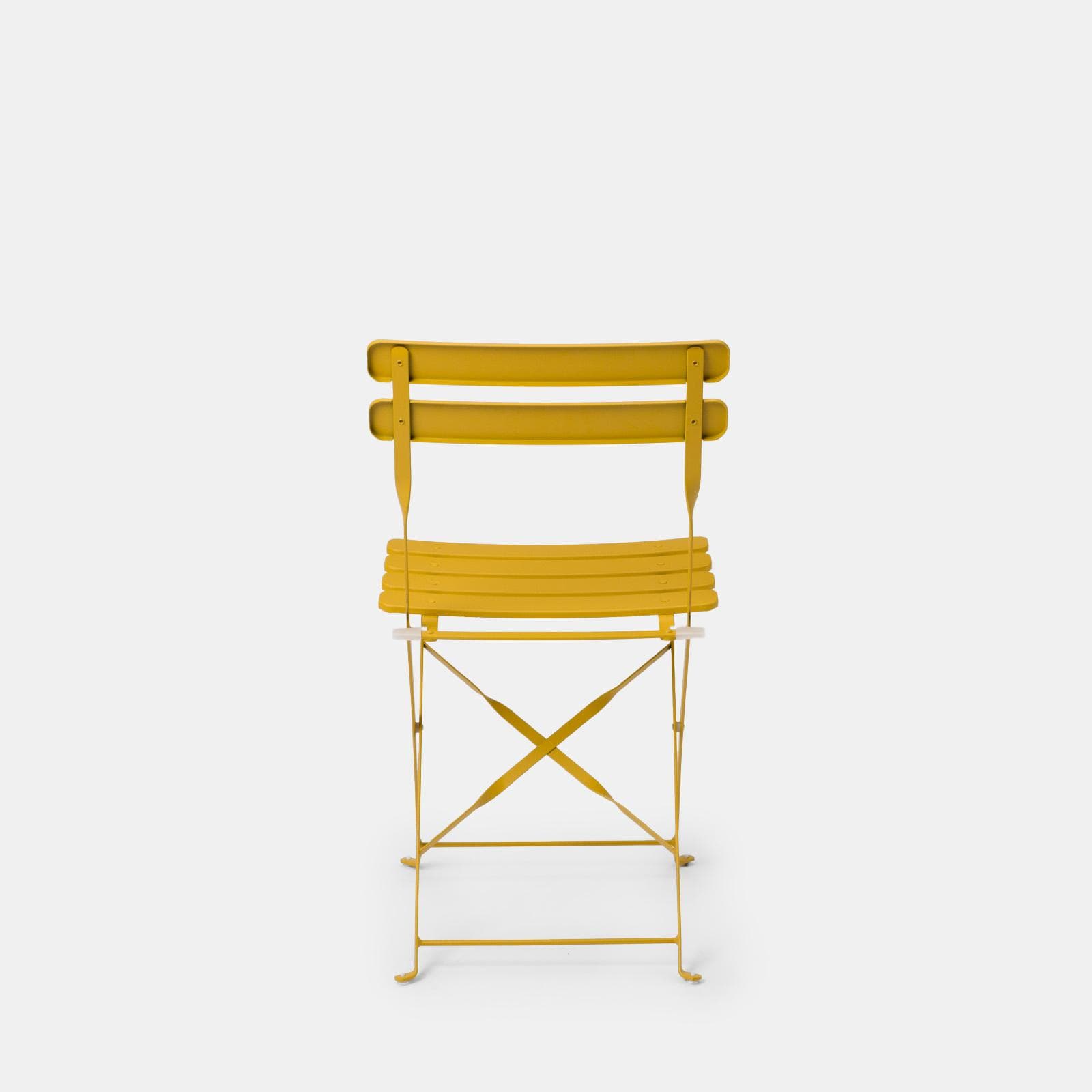 Set pranzo pieghevole con tavolo 110x70 cm e 4 sedie in metallo senape - Atelier